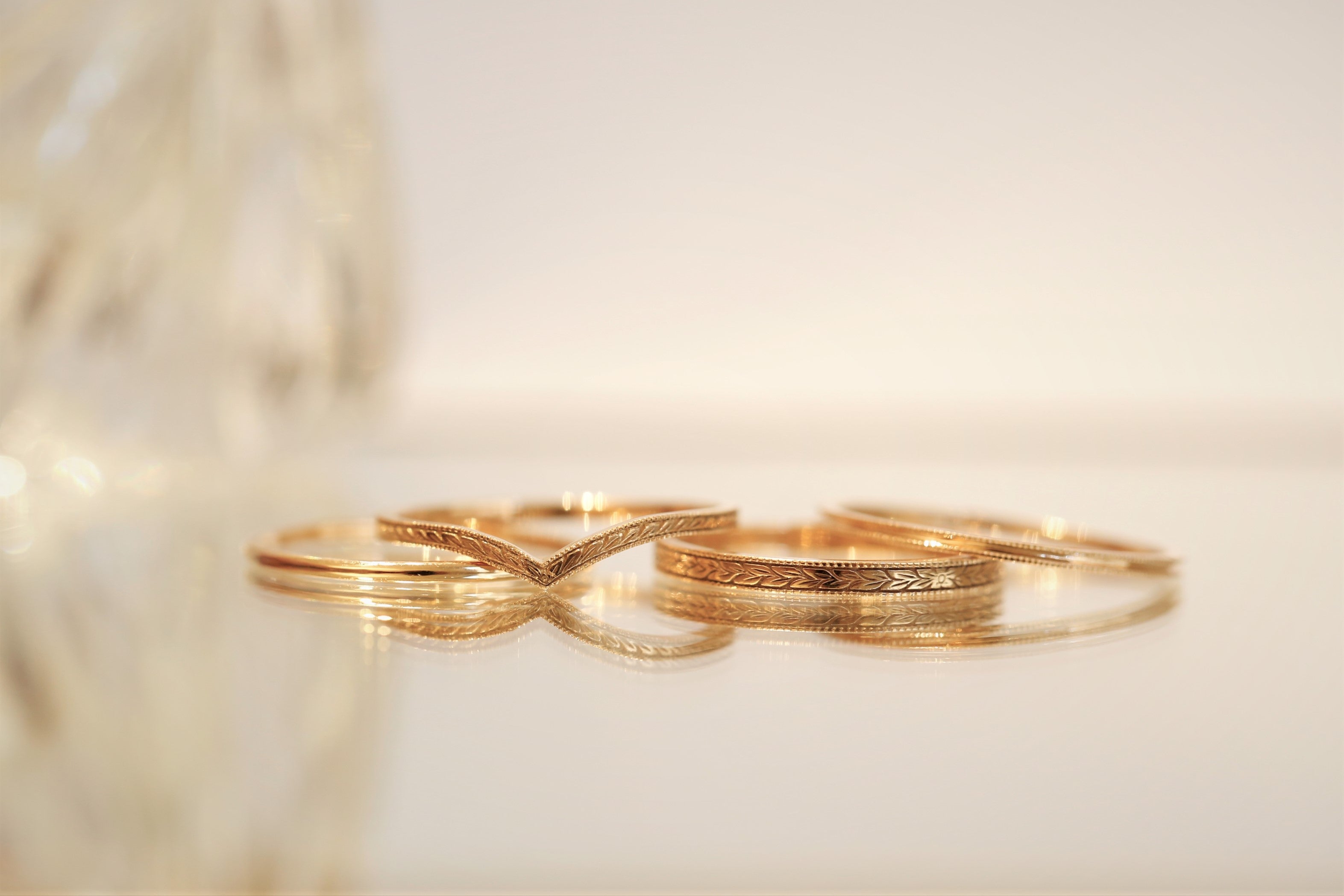 All gold wedding bands for women