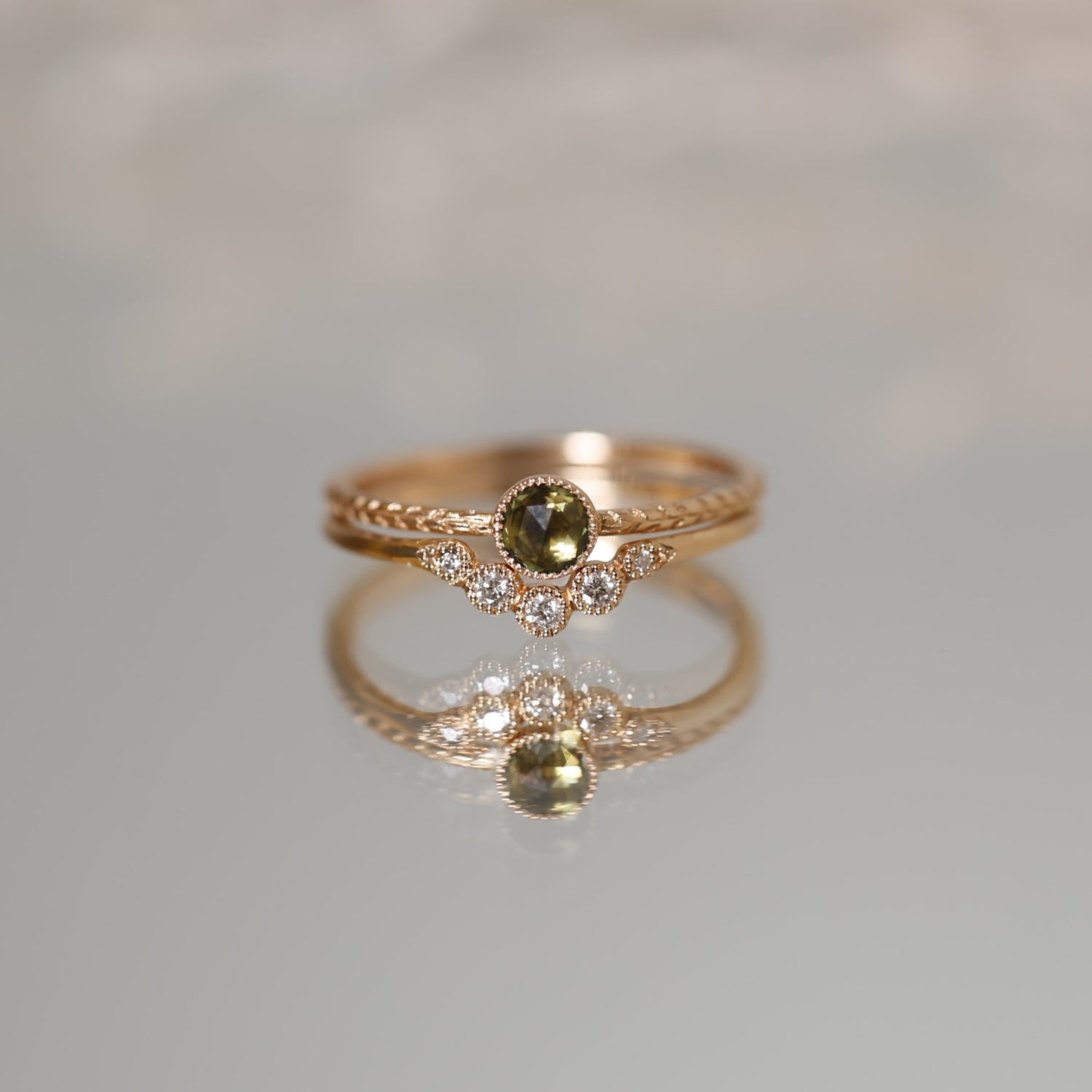 Ring Cybèle M Green sapphire