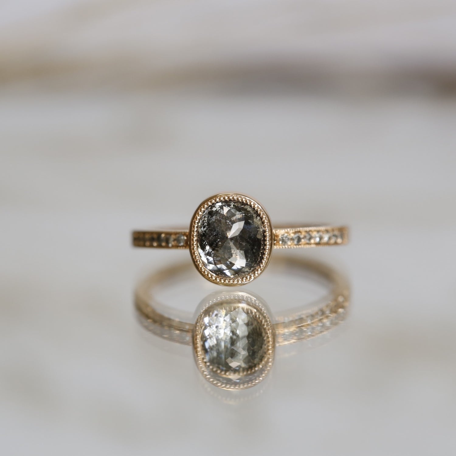 Pièce Unique Juliette diamond Salt & Pepper oval