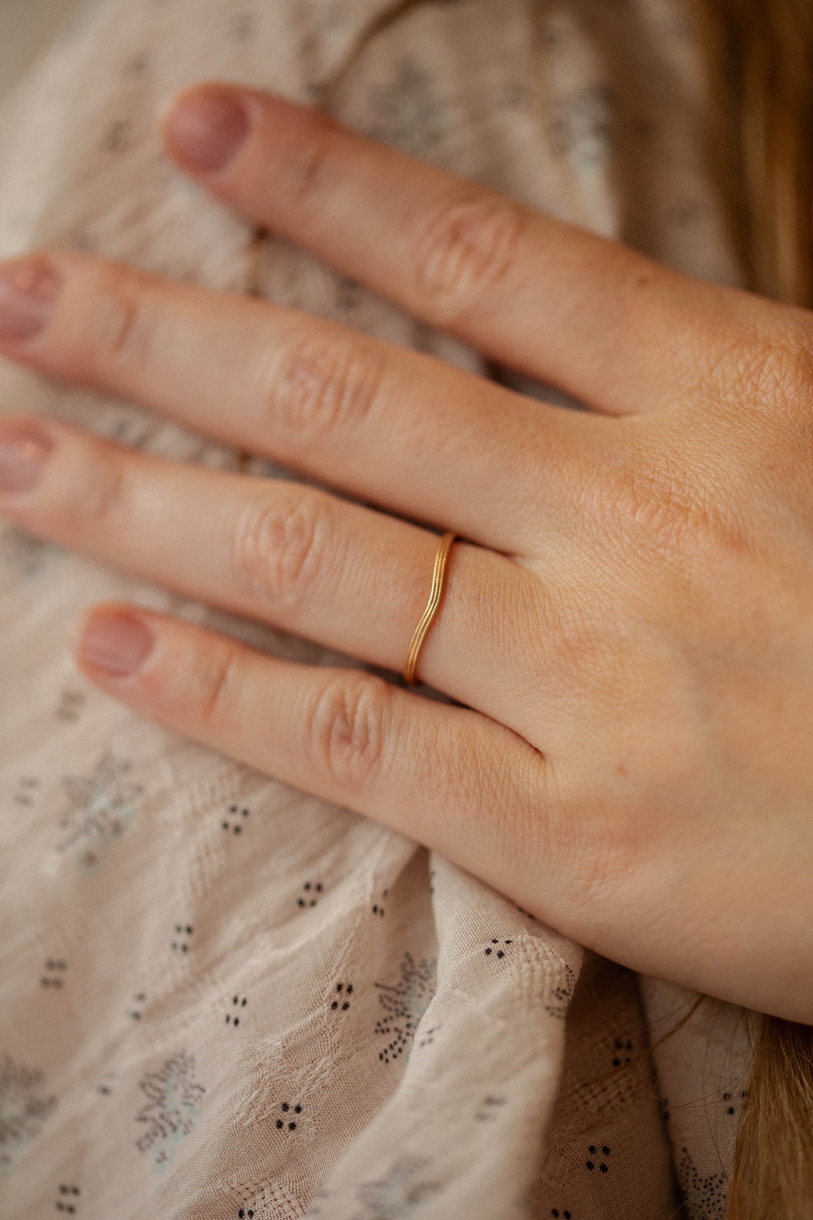 Wave Triple Milgrain wedding band