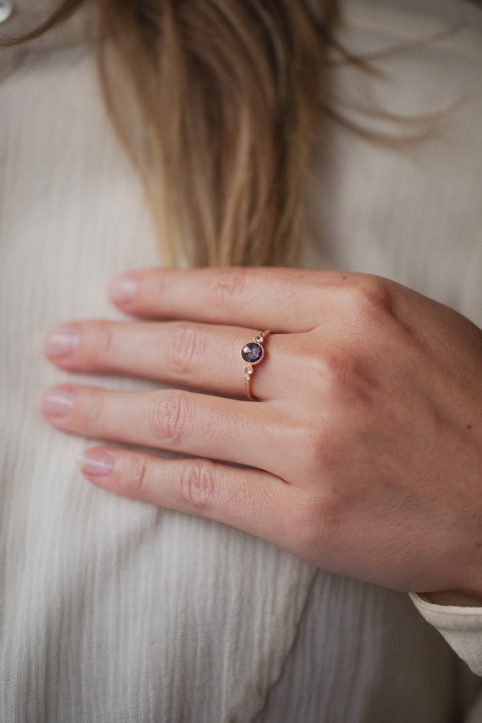 Coco Ring Blue Sapphire and Diamonds