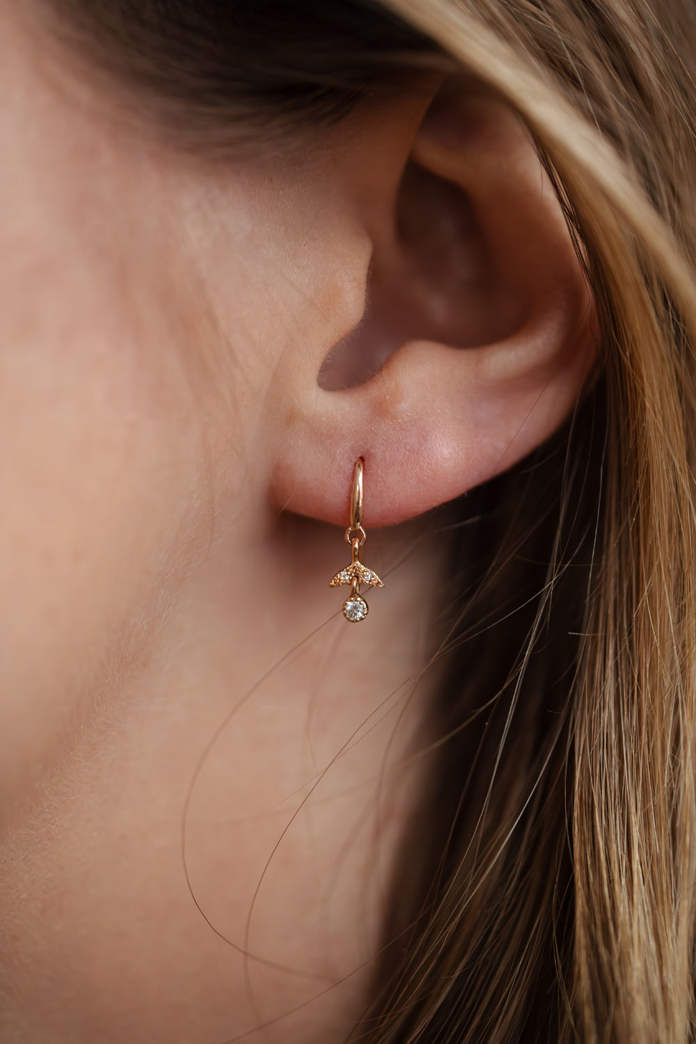 Pendant earrings Feuillage single XS