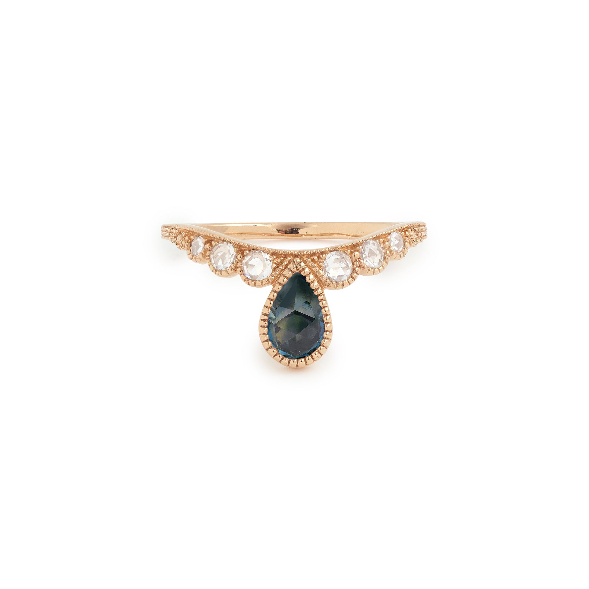 Pearl Sapphire mermaid tiara ring
