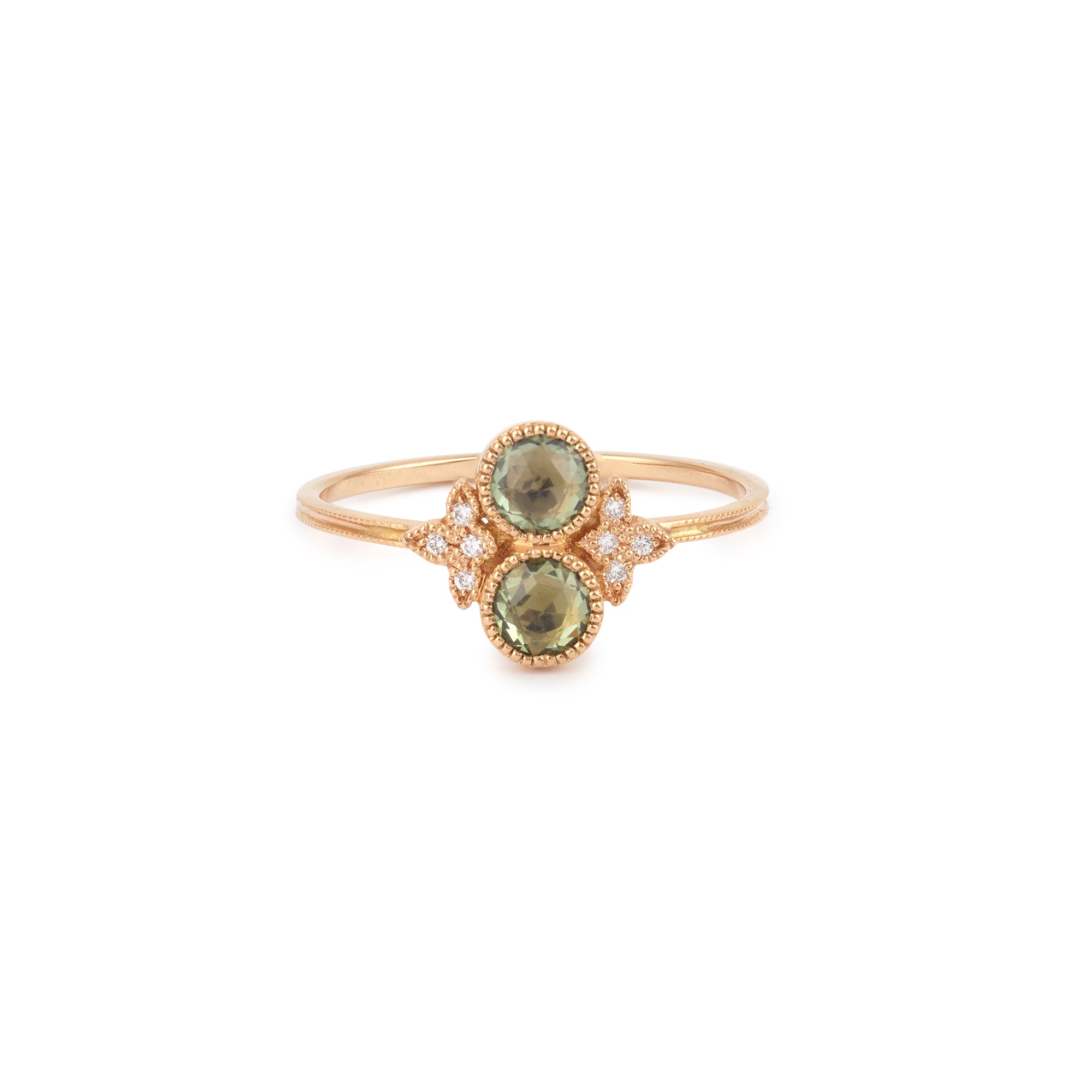Apis Florea Ring with Green Sapphires (Size M)