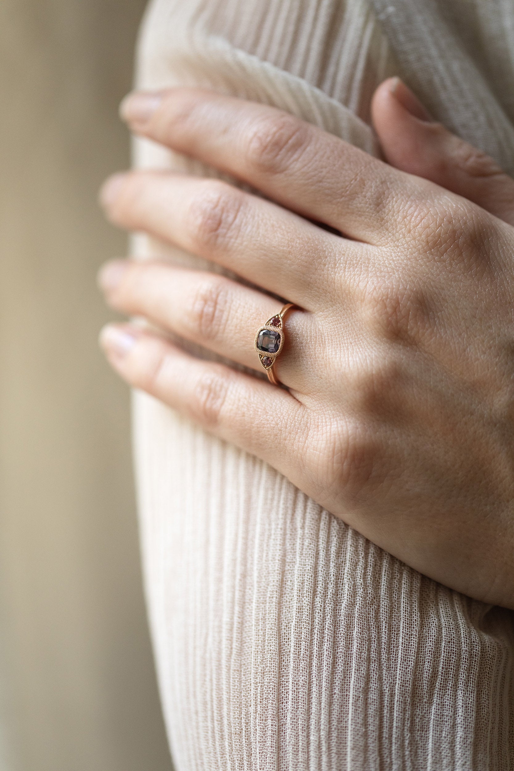 One-of-a-kind Beatrice plum sapphire Umba