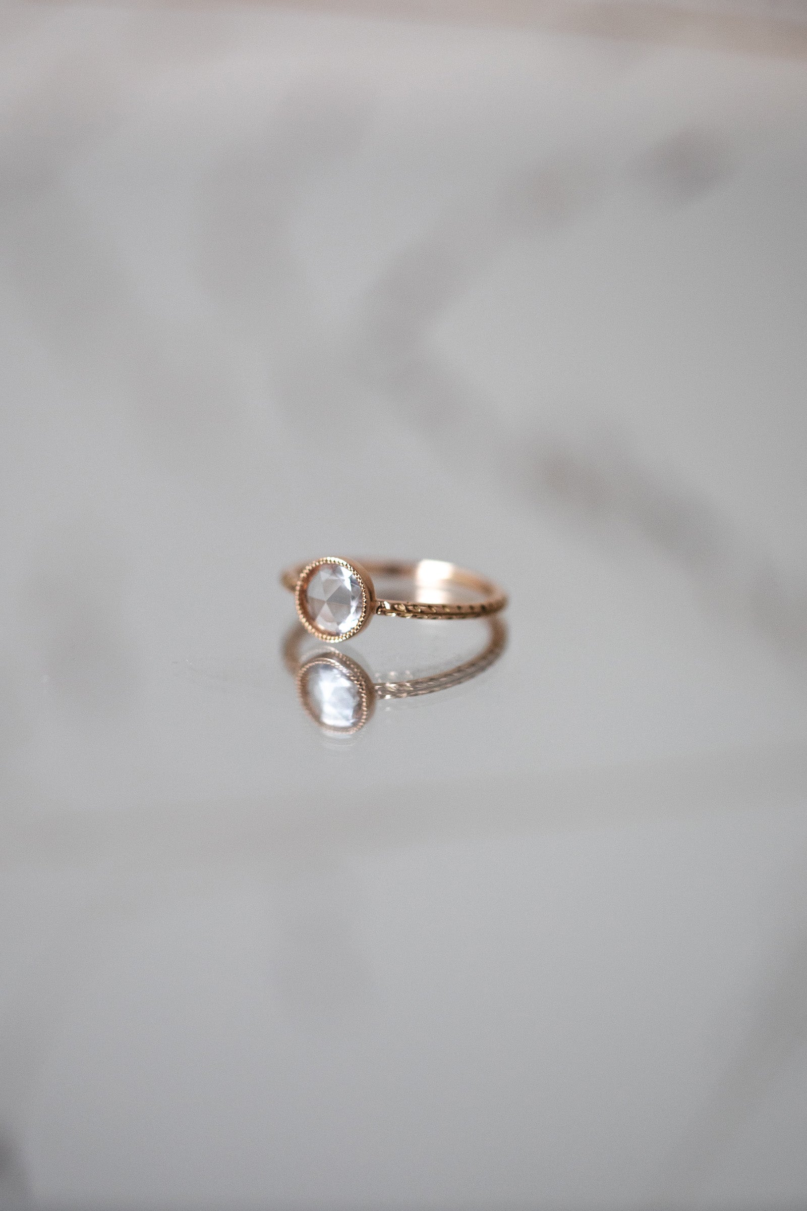 Ring Cybele XL White Sapphire Rosecut