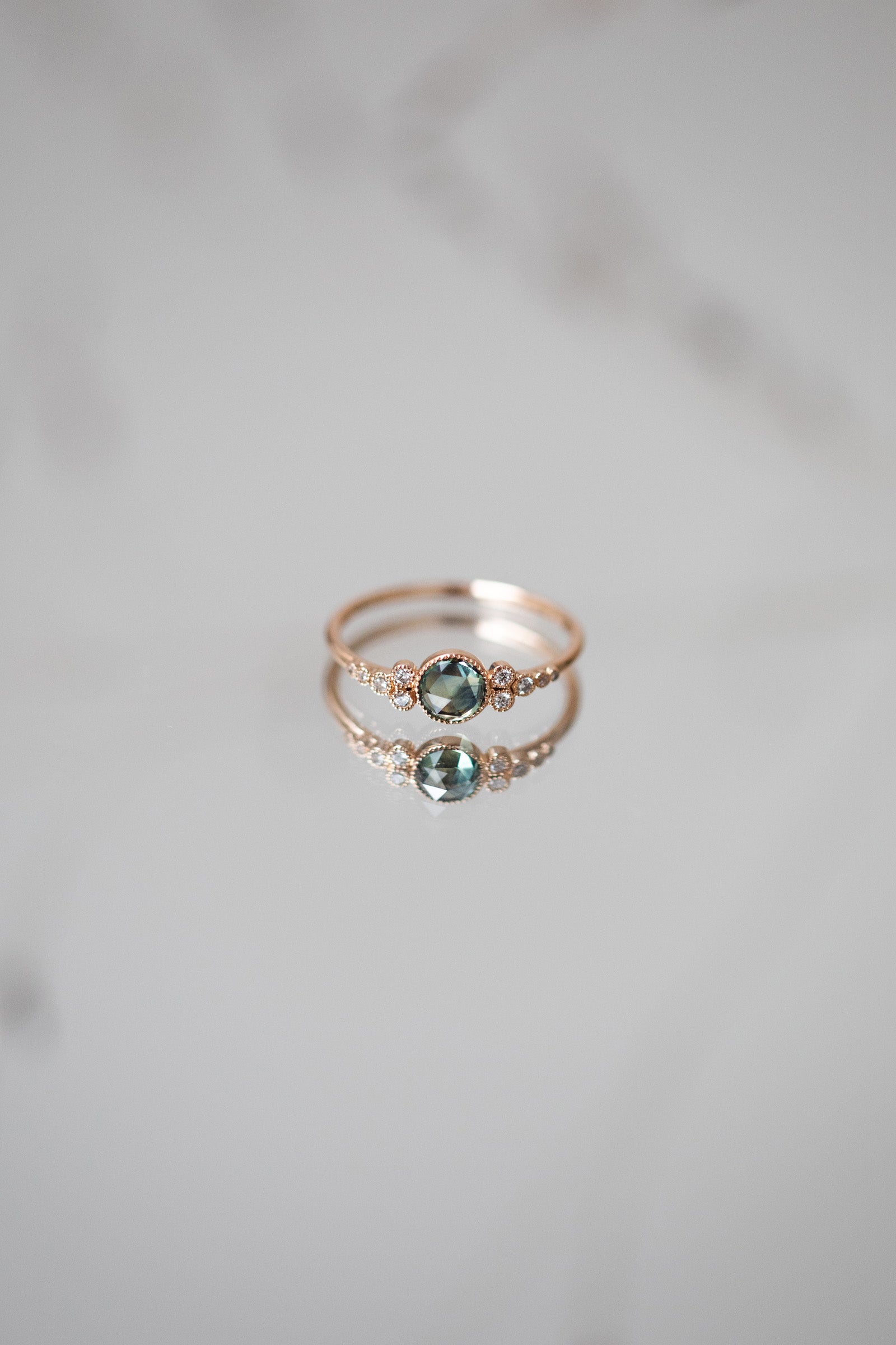 Ring Iris L Sapphire Mermaid Rosecut