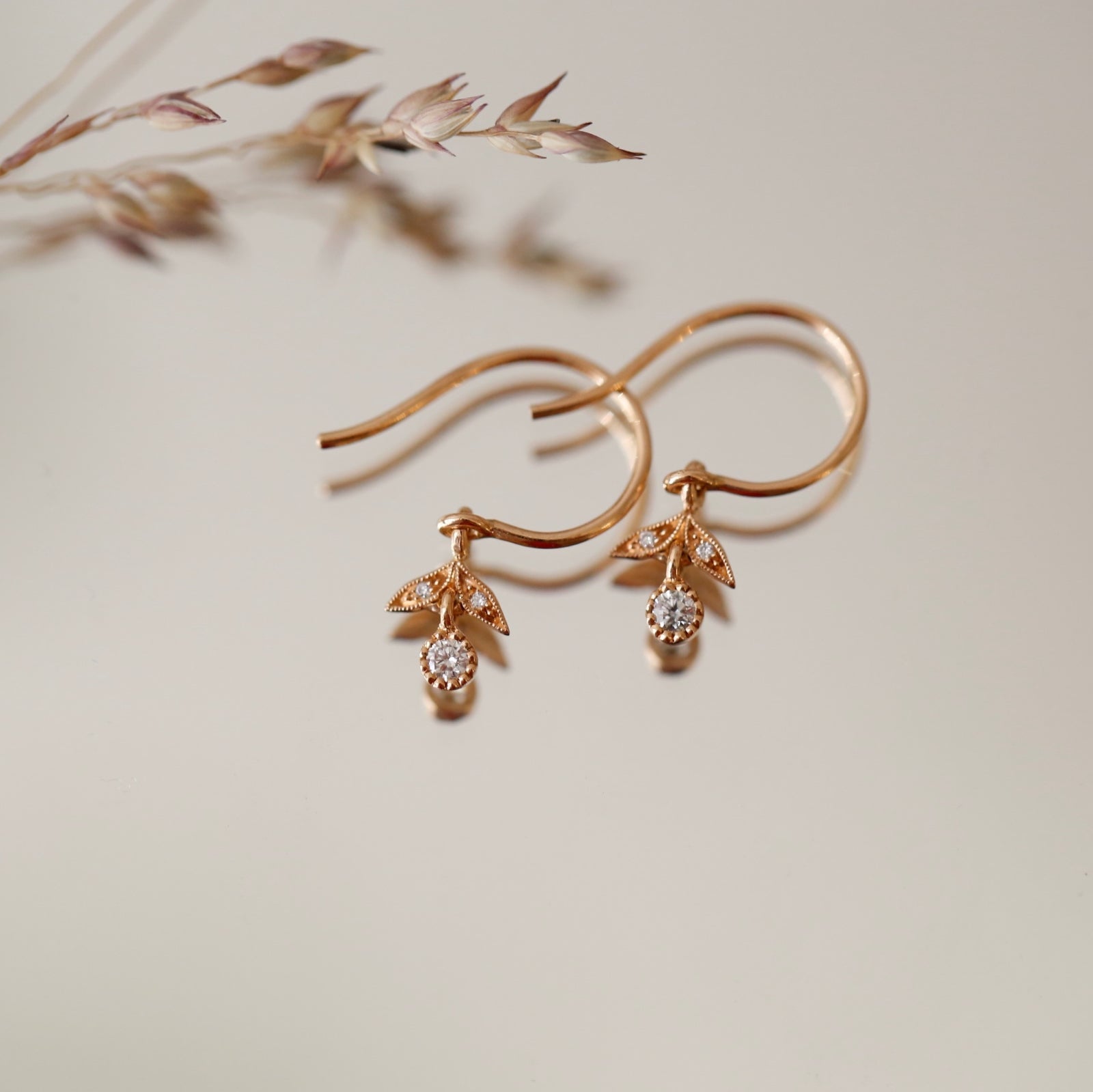 Pendant earrings Feuillage single XS