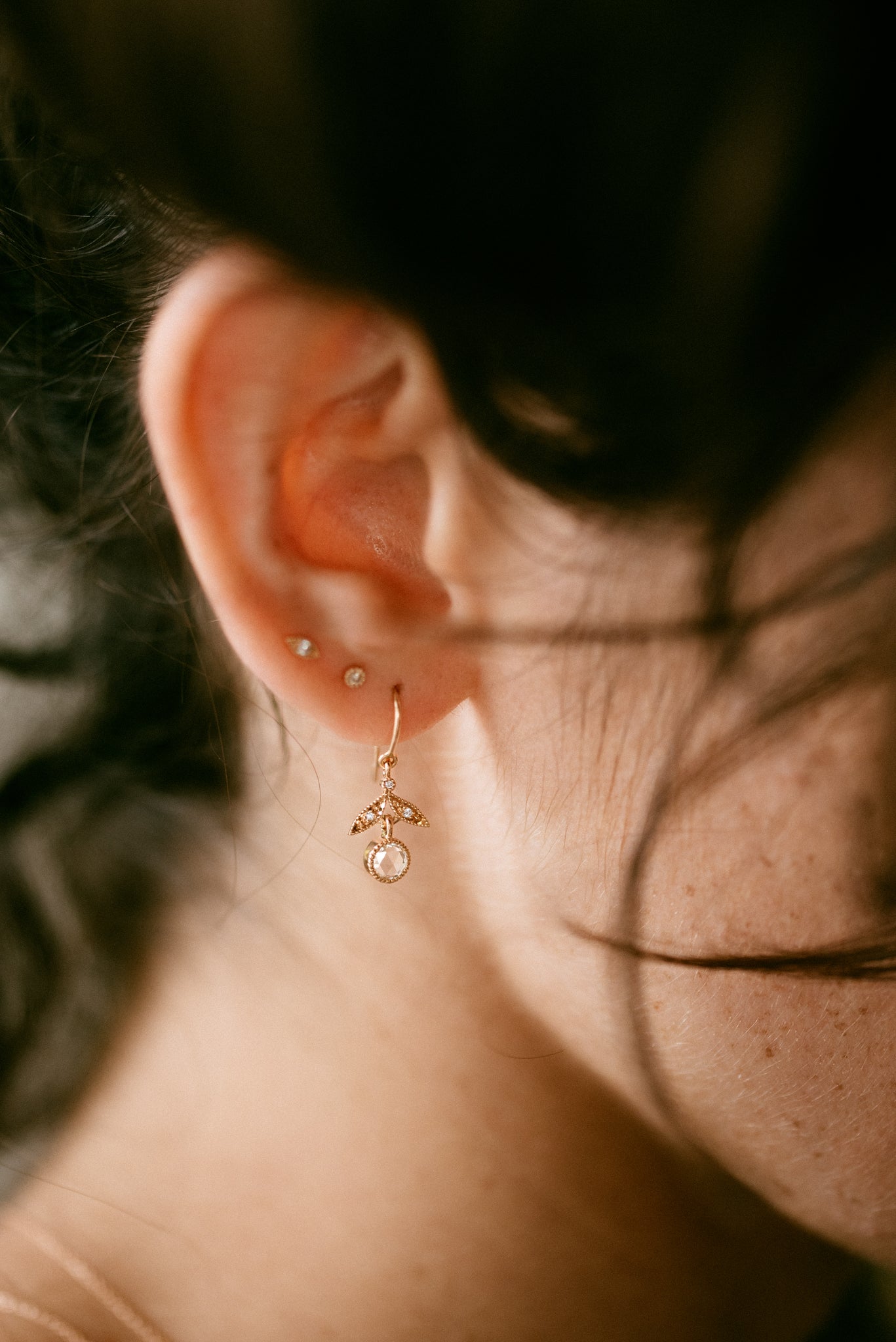 Pendant earrings Feuillage simple L