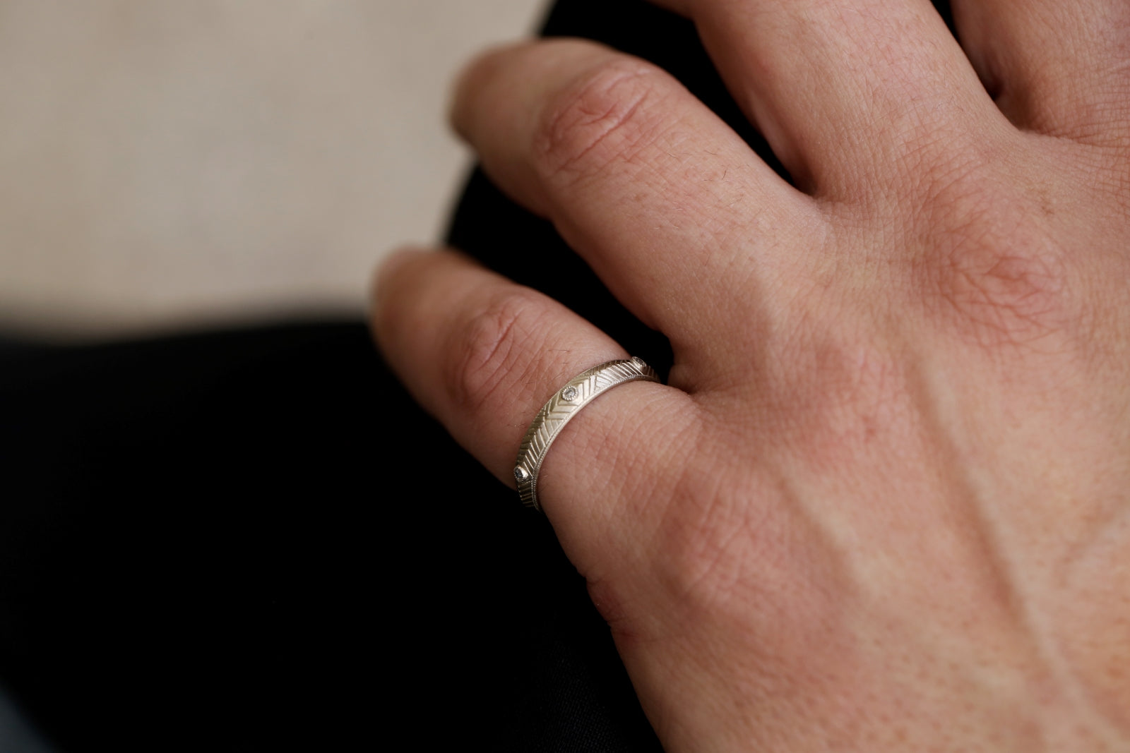 wedding band Marcus Diamonds Salt & Pepper