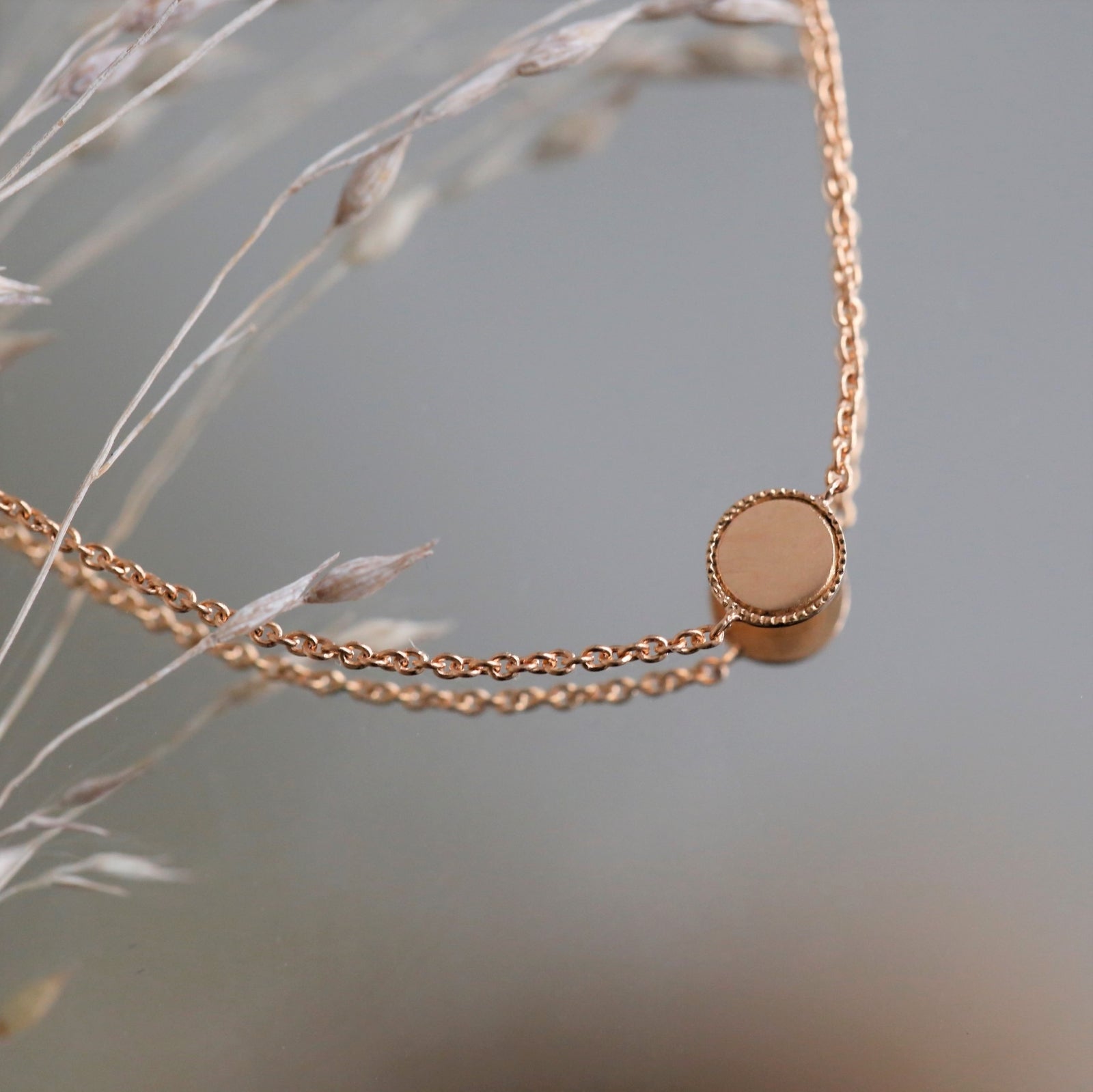 Milgrain Mini Medal Bracelet 5mm