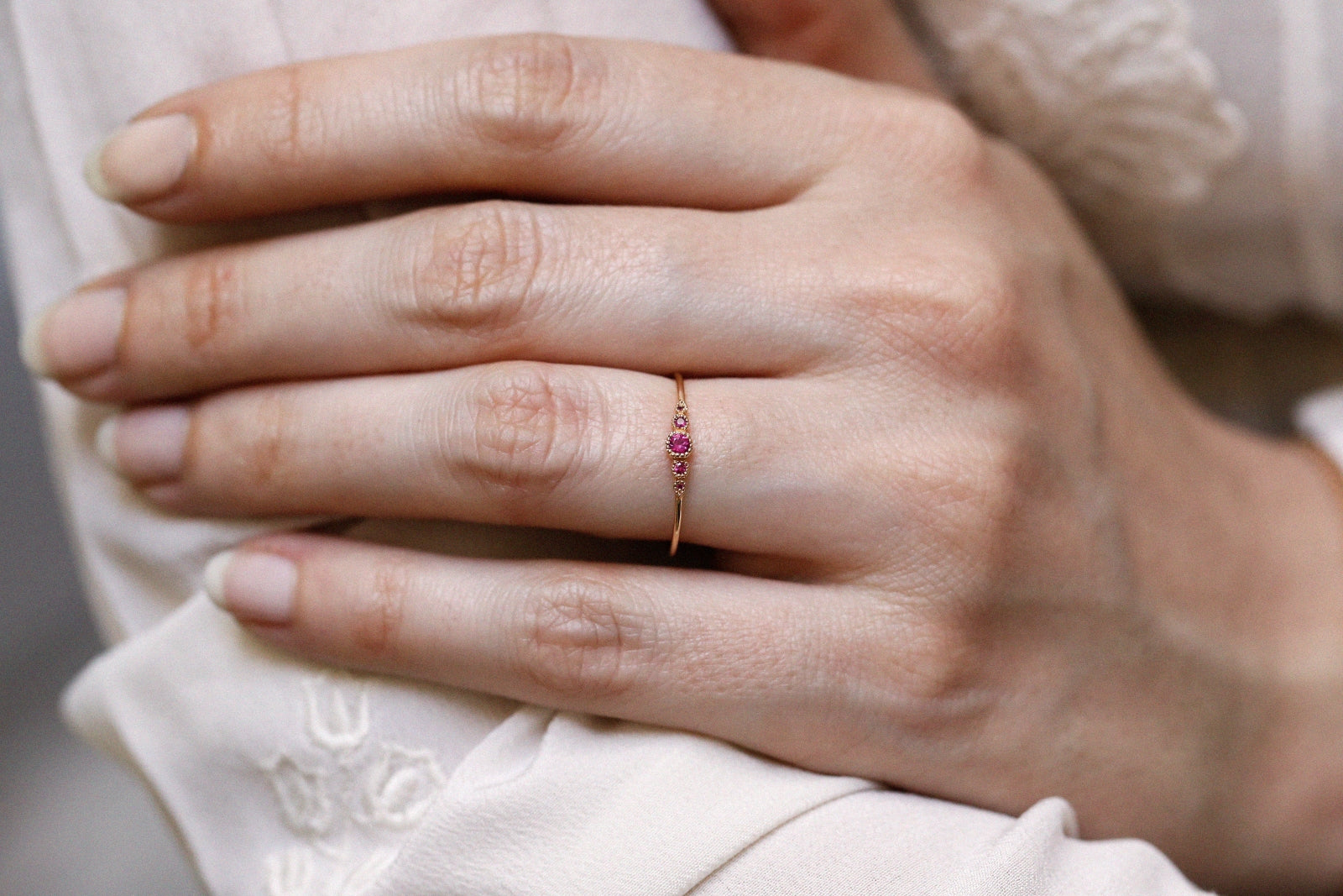 Ring Petit AmourCélesteRuby Raspberry