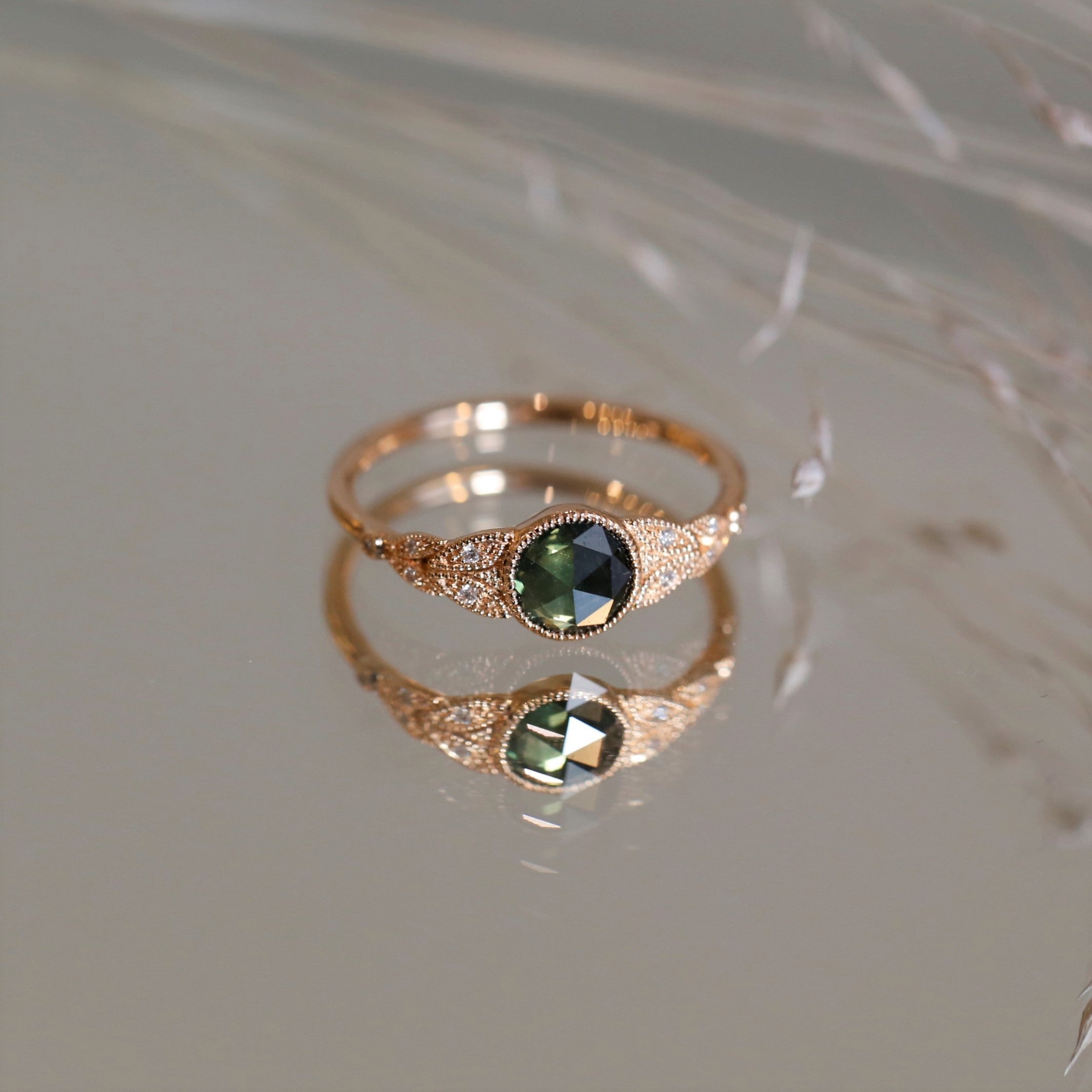 Ring Feuillage XL Green Sapphire