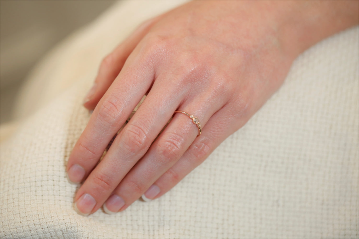 Engagement ring - ring Love Céleste S- Myrtille Beck-rose gold and diamonds rosecut