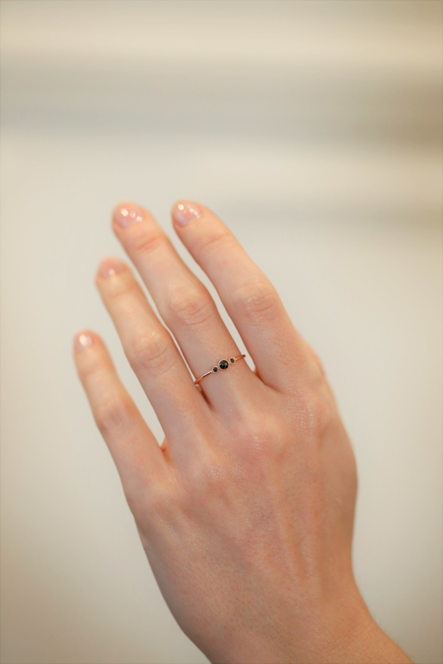 Ring - Bague Amour Céleste S black diamonds, Myrtille Beck, Designer's engagement ring, black diamond engagement ring
