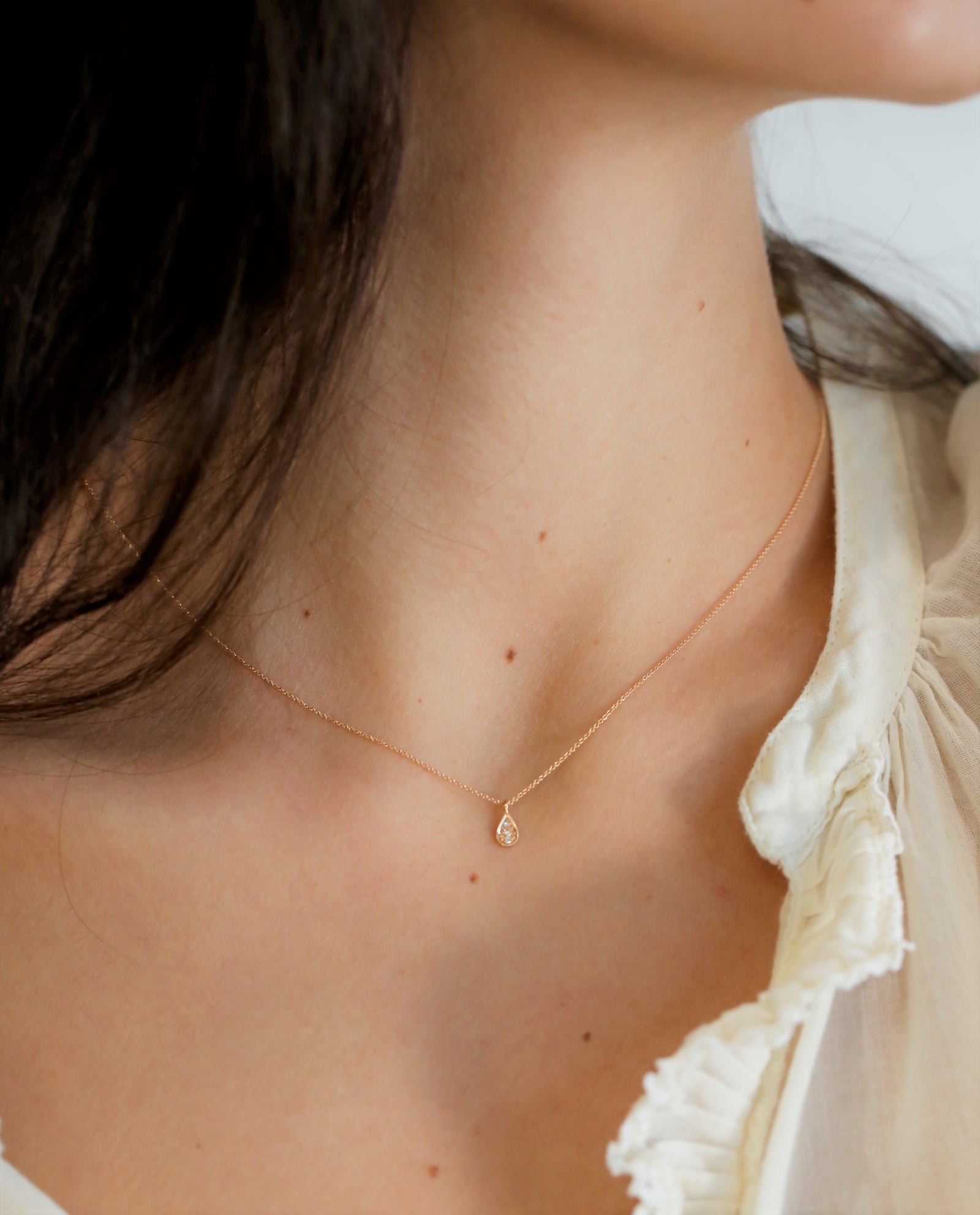 Necklace Allegria Goutte, Myrtille Beck, designer necklace, vintage necklace, gold and diamonds necklace