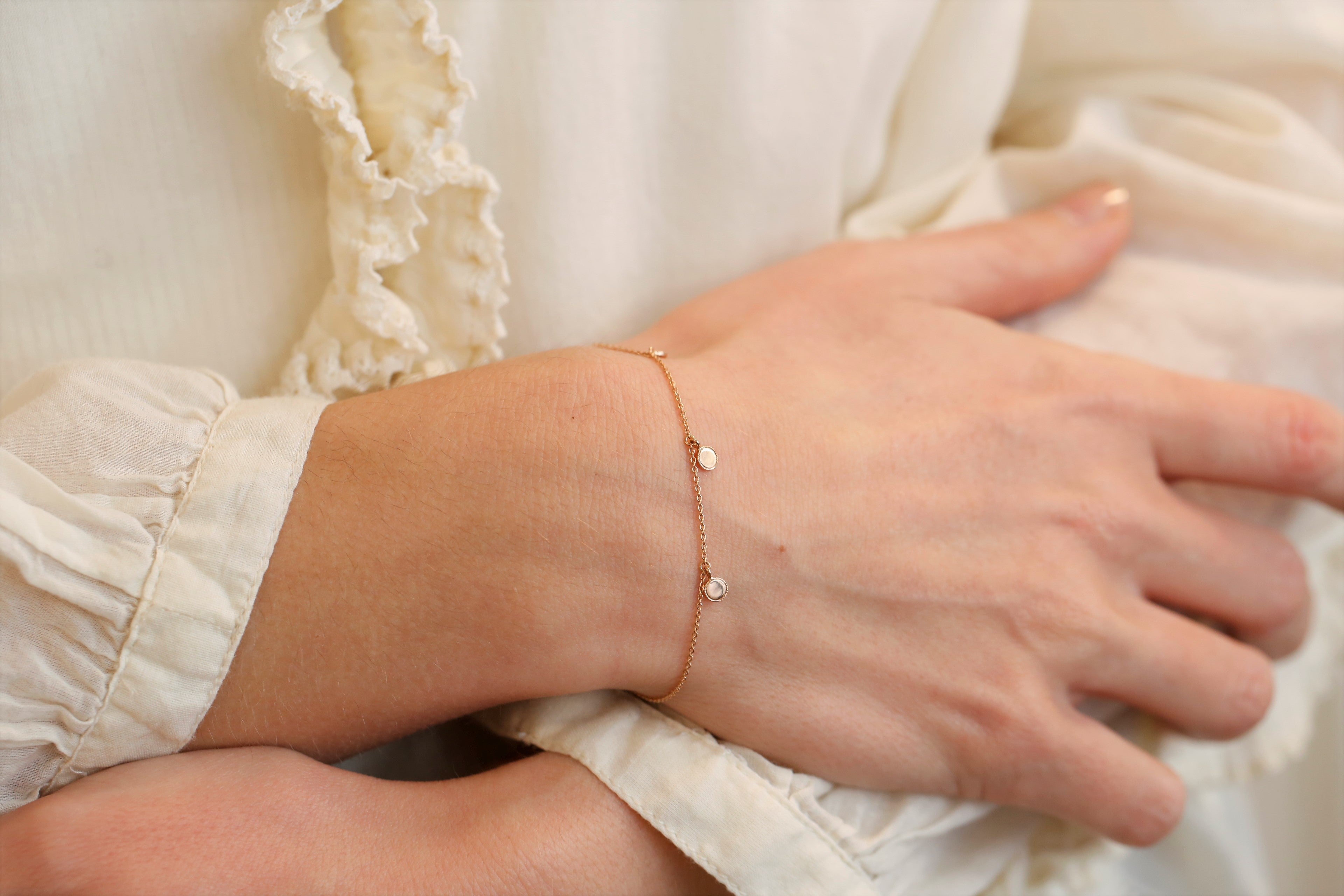 Milgrain Triple Mini Medal Bracelet