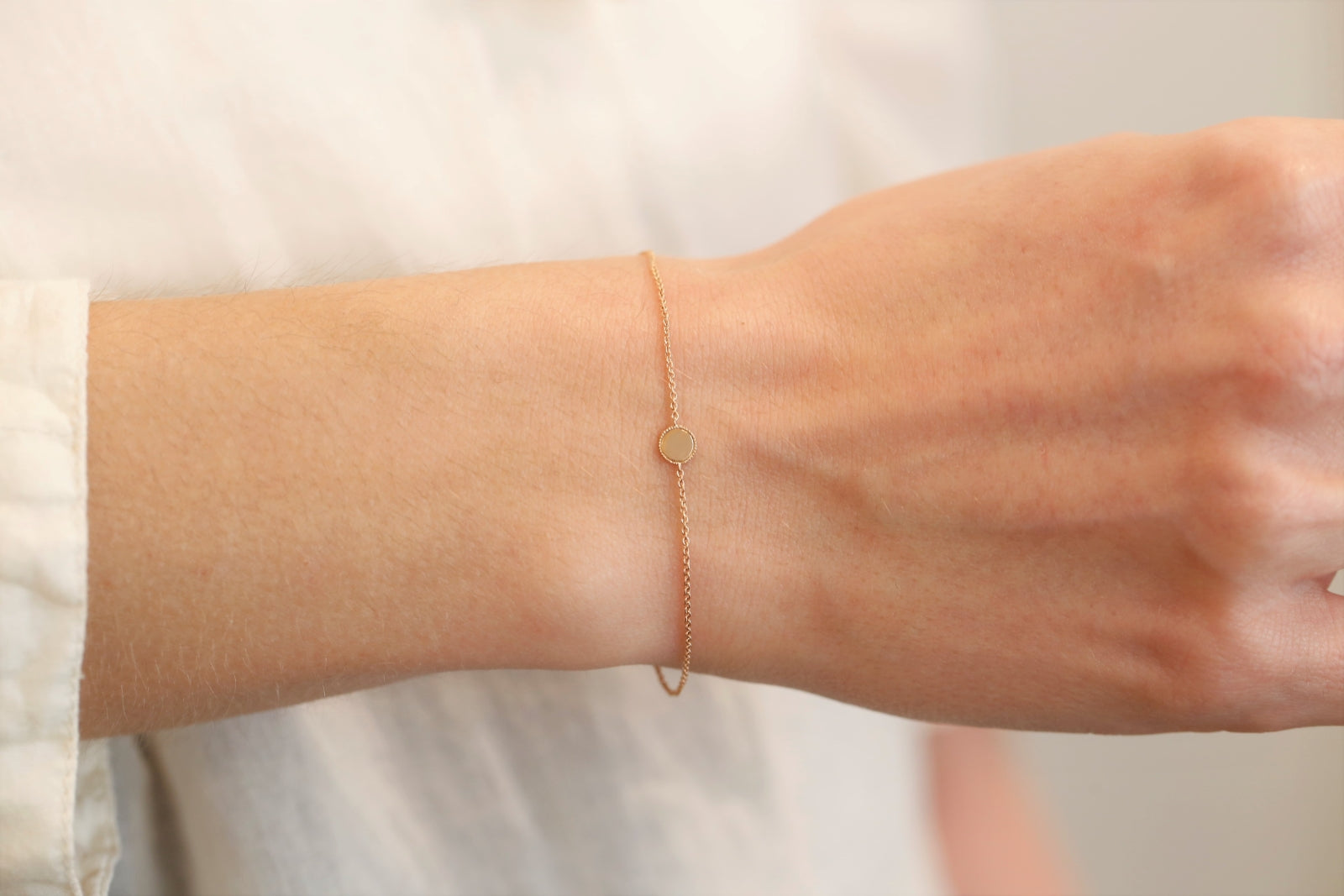 Milgrain Mini Medal Bracelet 5mm