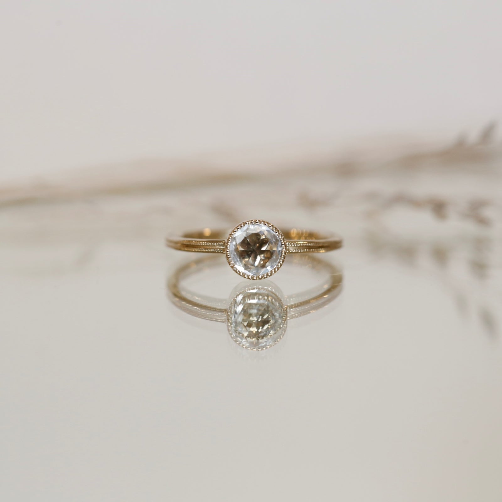 Solitaire Double Milgrain XL White Sapphire