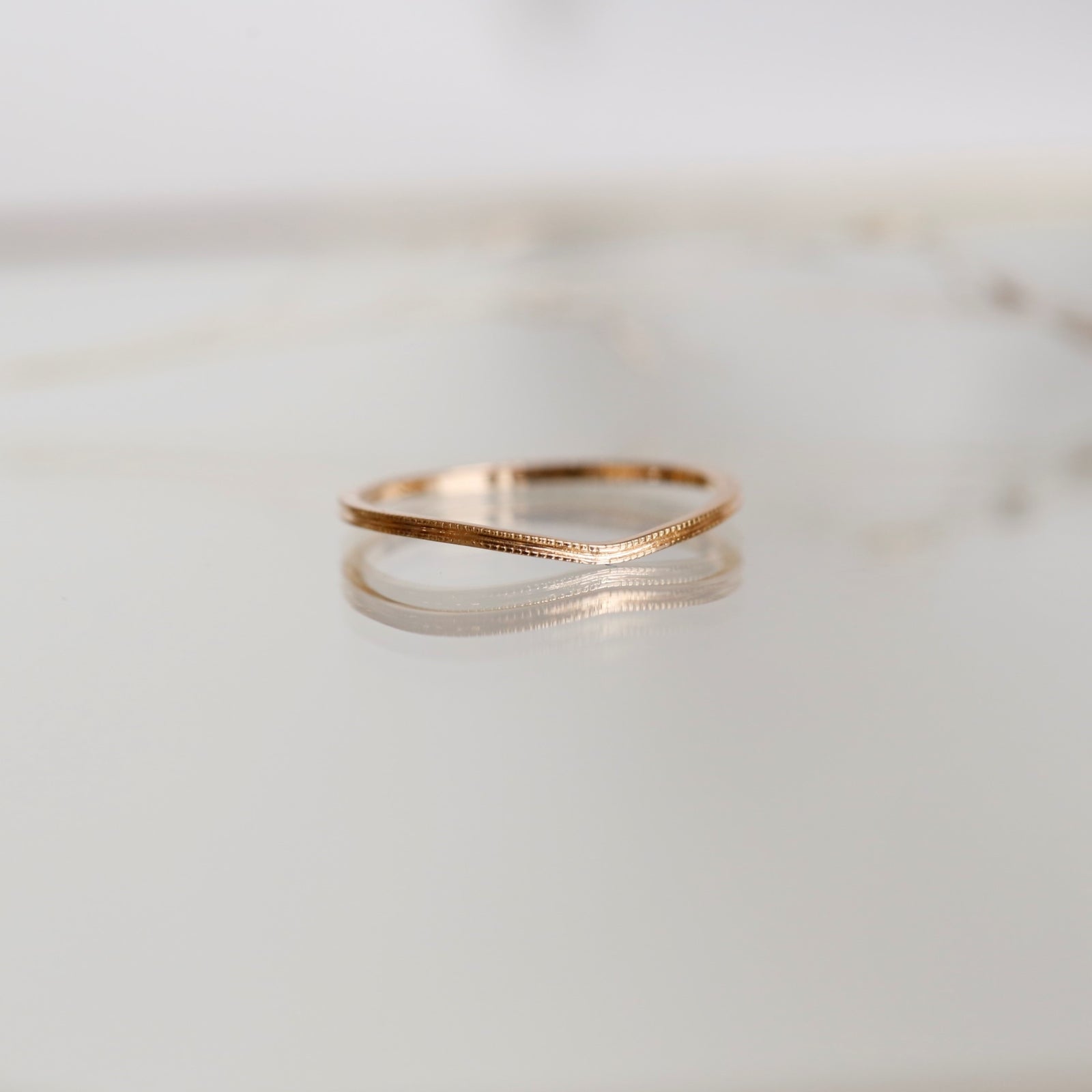 wedding band Wave double Milgrain
