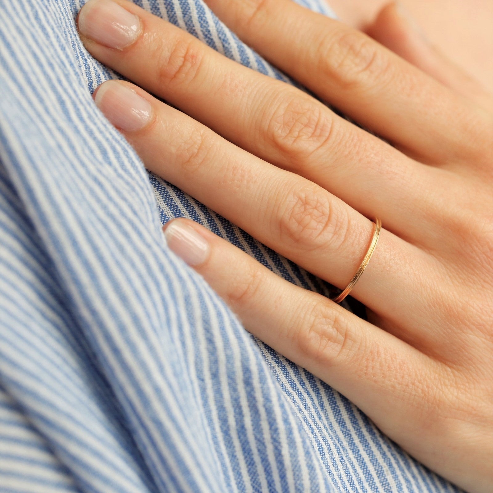 wedding band Double Milgrain Square 1,5 mm