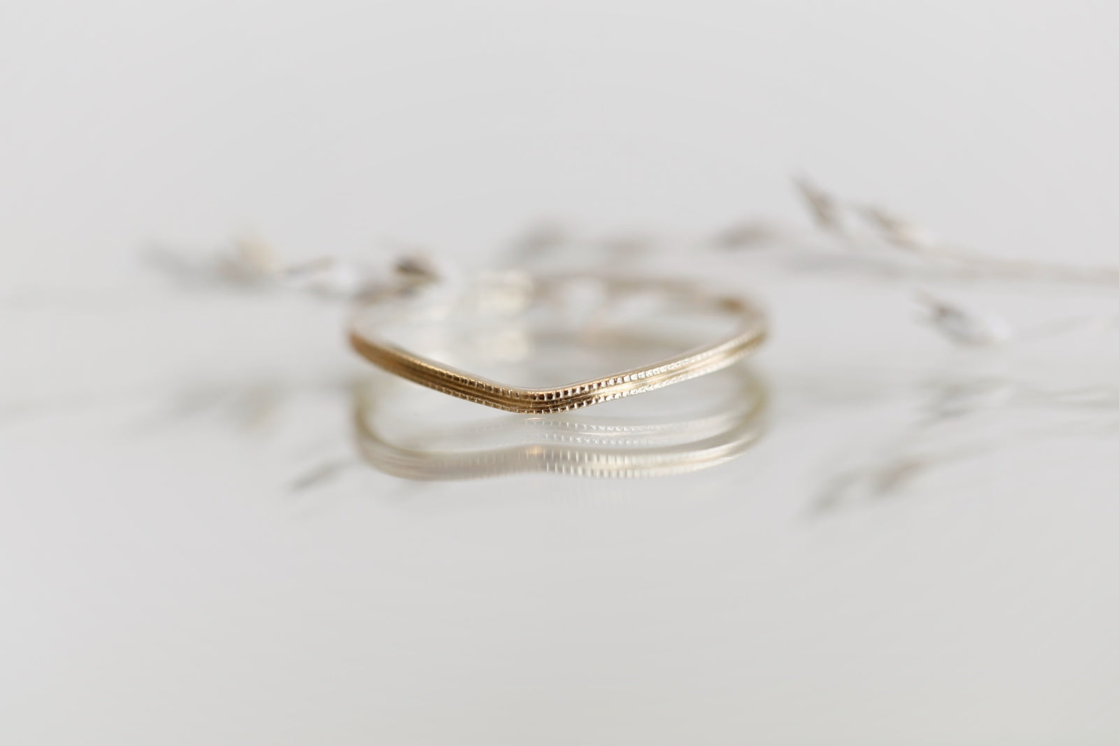 wedding band Wave double Milgrain