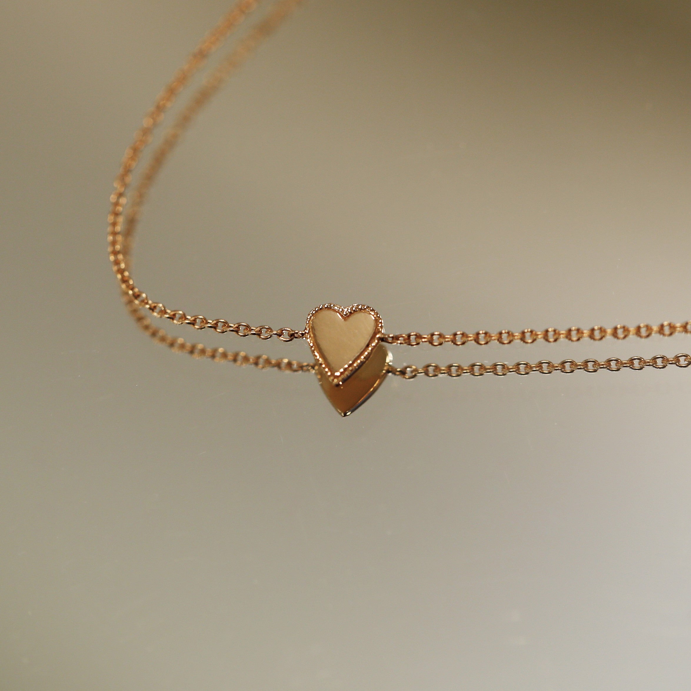 Milgrain Heart Mini Medal Bracelet