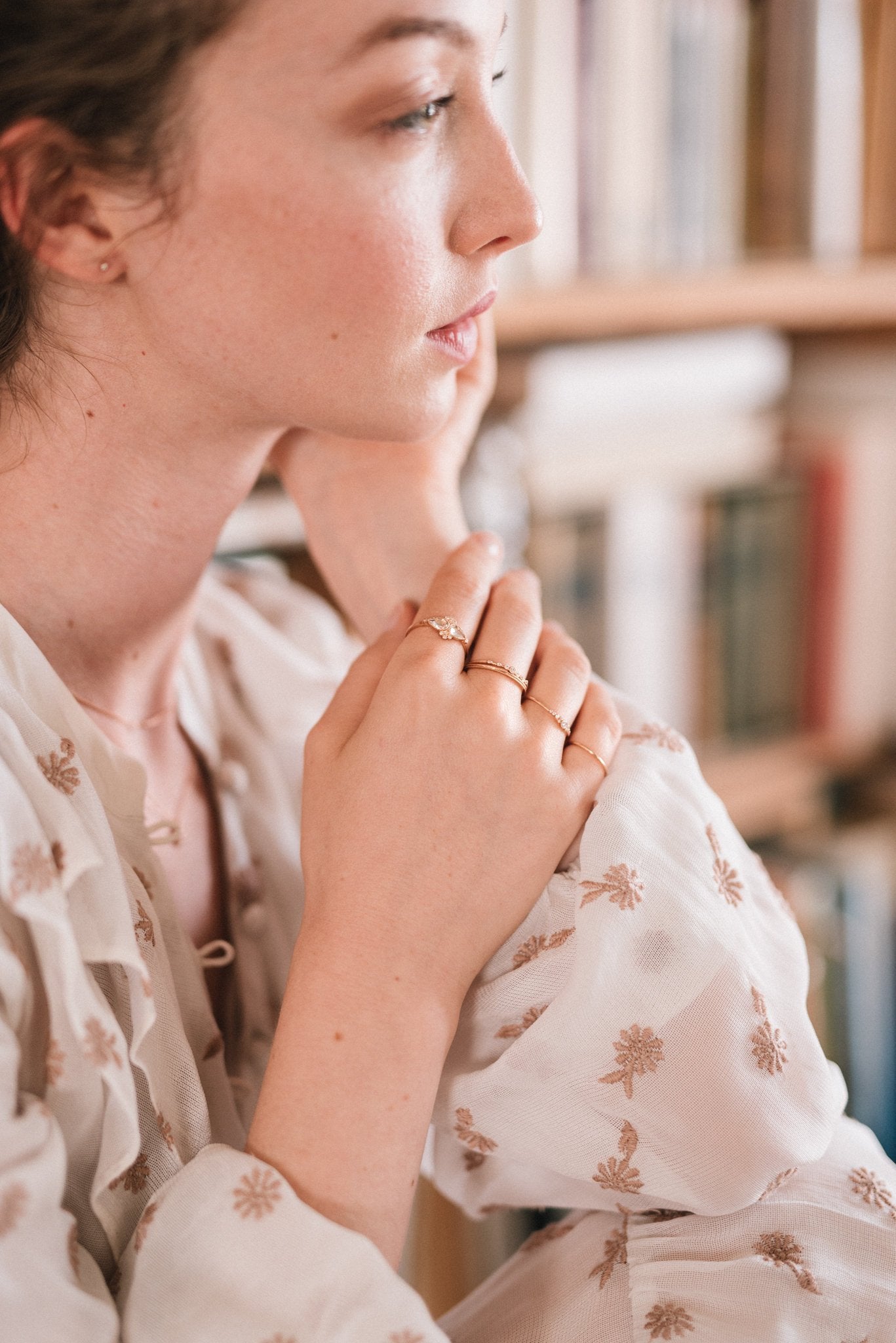 Ring - Soul Sisters rose goldsapphire & diamonds ring, vintage designer ring, vintage fincailles ring, sapphire & diamonds engagement ring