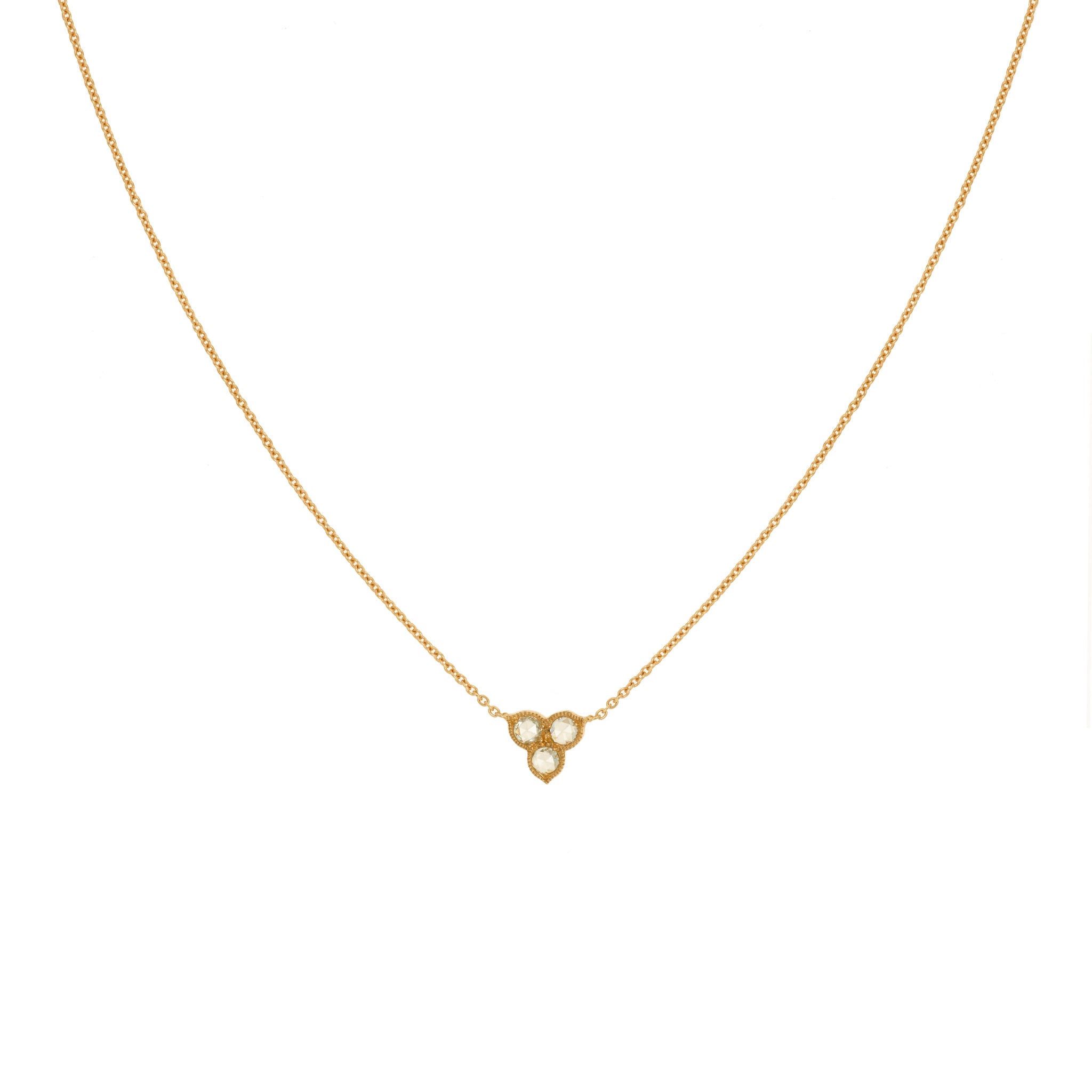 NECKLACE NECKLACE -COLLIER FLORA XL -MYRTILLE BECK- GOLD AND DIAMOND NECKLACE ROSECUT