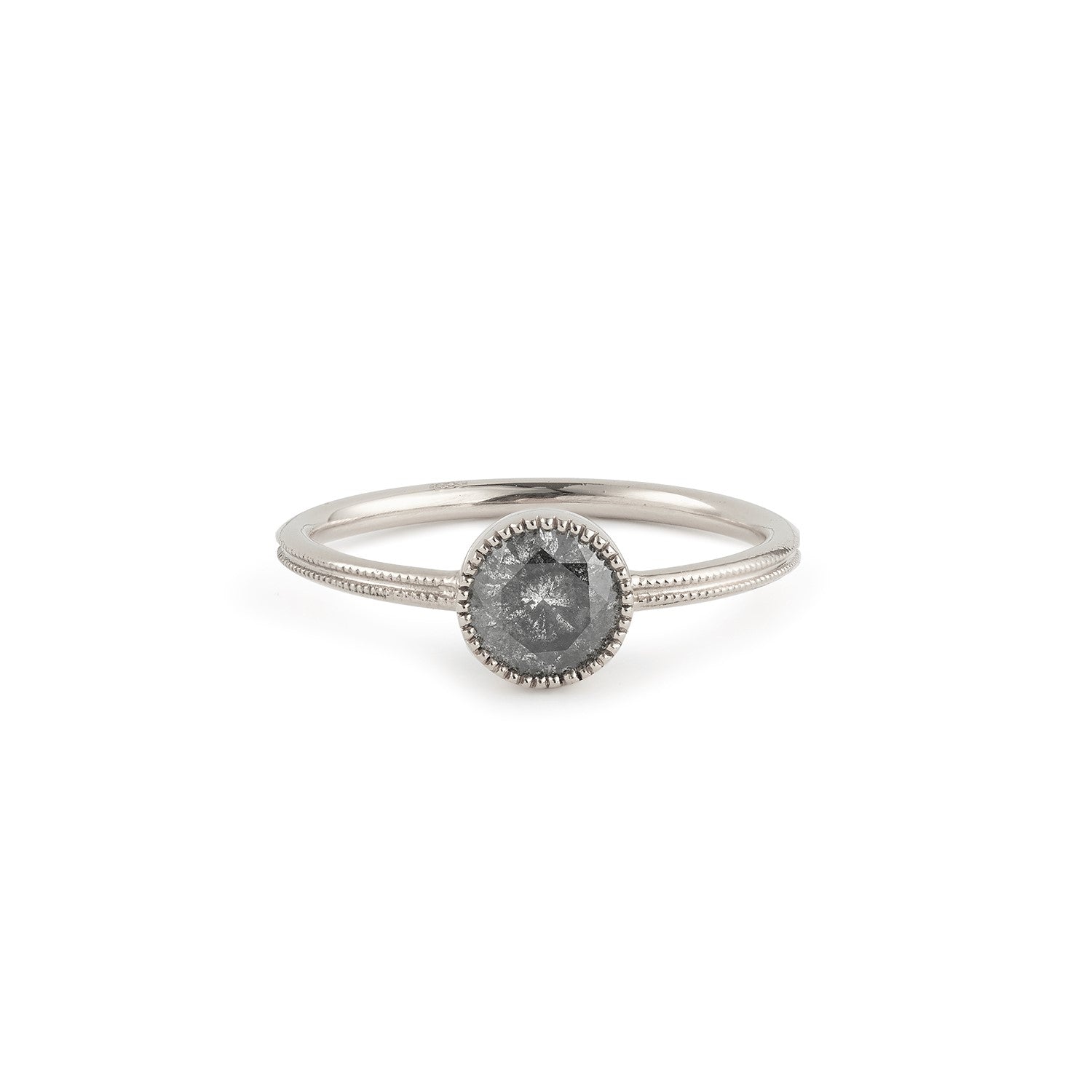 Solitaire Double Milgrain XL diamond Salt & Pepper