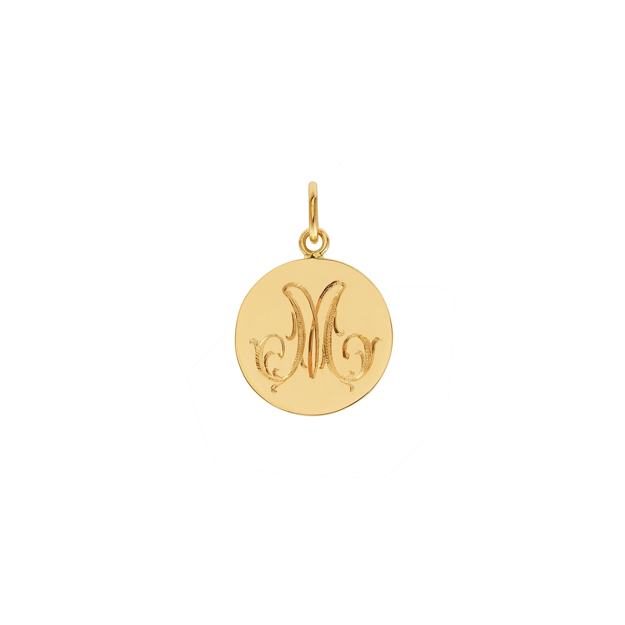 Customizable gold medal. Myrtille Beck- Hand-engraved medal. Engraved initial medal
