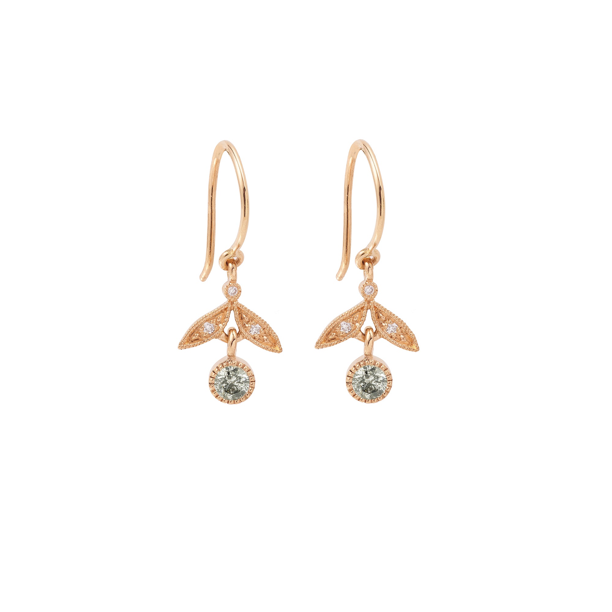 Pendant earrings Feuillage single M Diamonds Salt & Pepper