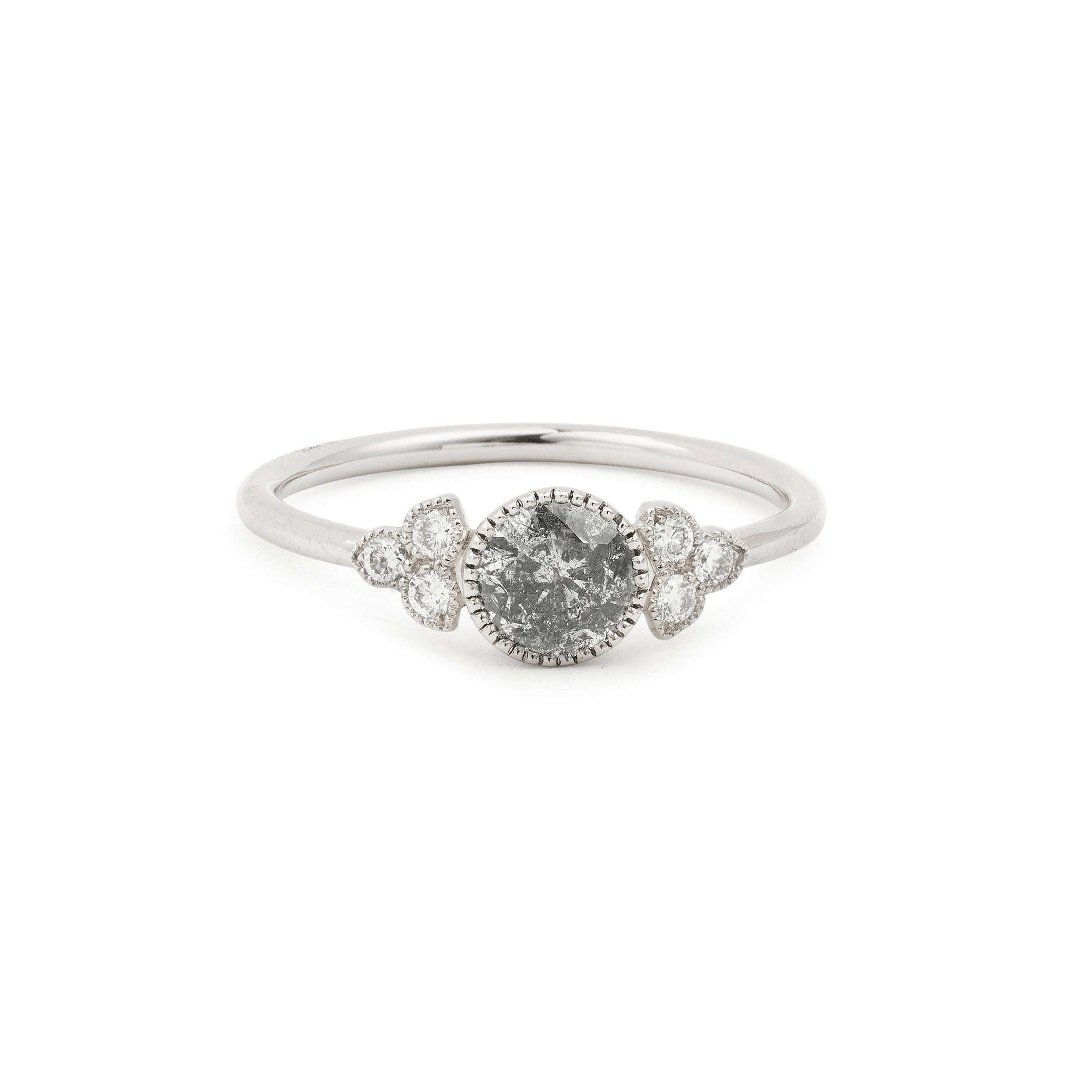 Ring Flora L diamond Salt & Pepper