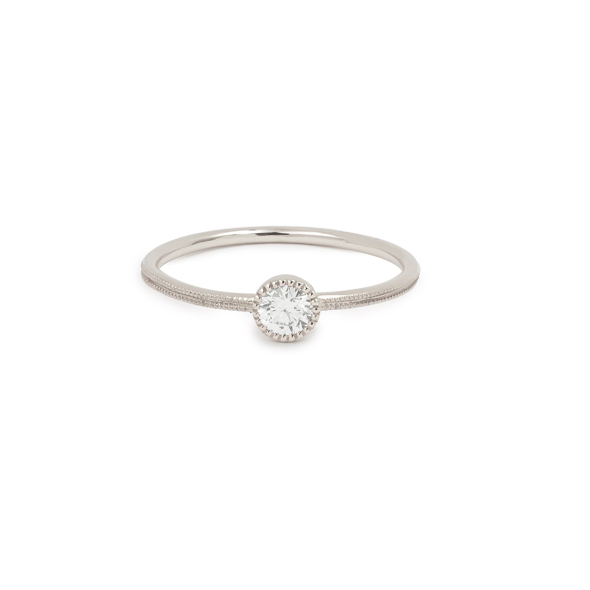 Solitaire Double Milgrain M diamond glossy