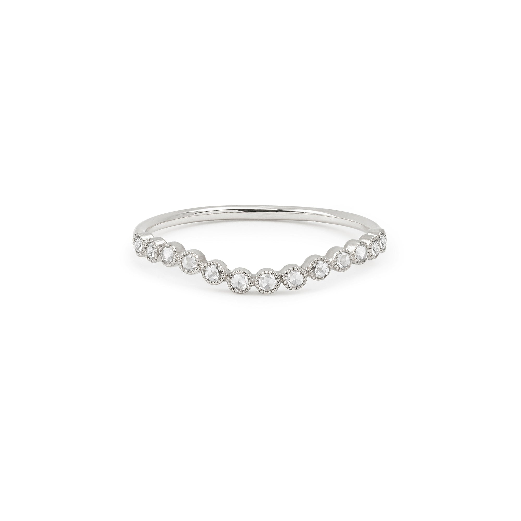 wedding band Céleste Wave Diamonds rosecut