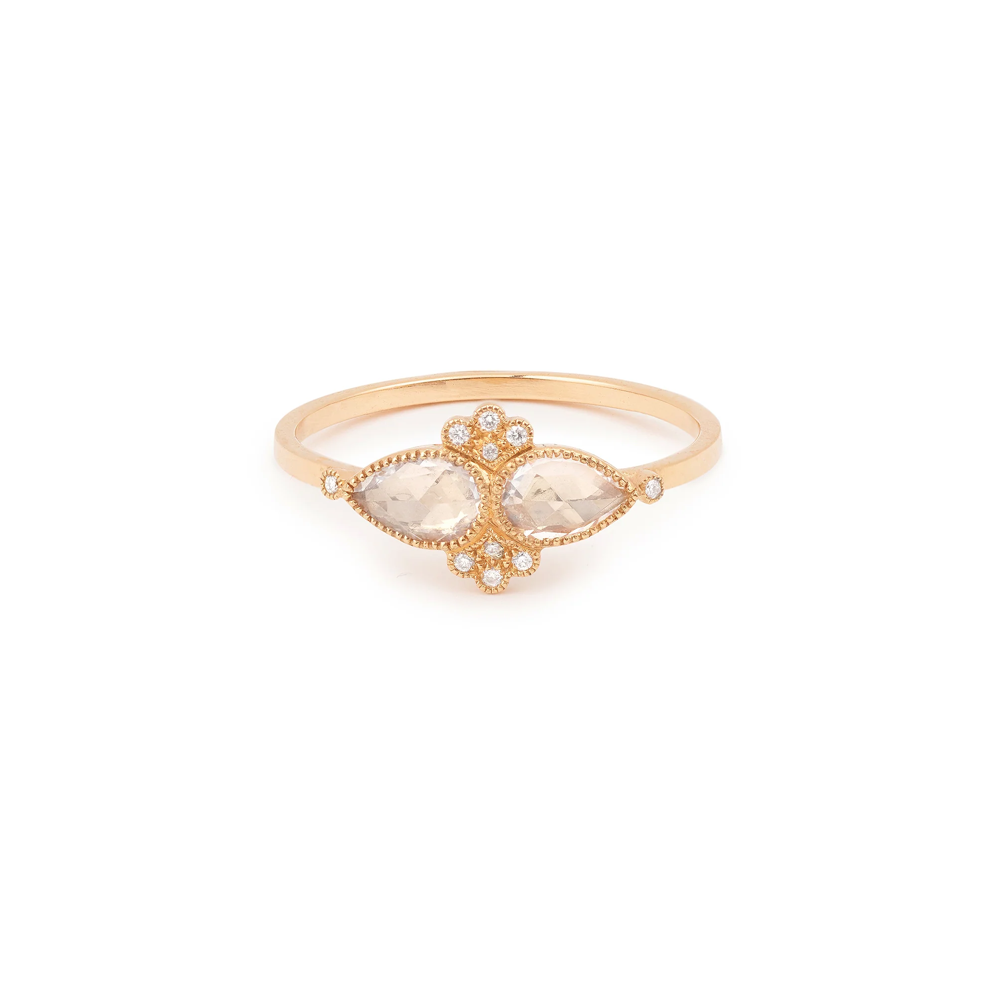 Ring - Bague Âmes Soeurs rose gold sapphires & diamonds, vintage designer ring, vintage fincailles ring, sapphire & diamonds engagement ring Change alternative text