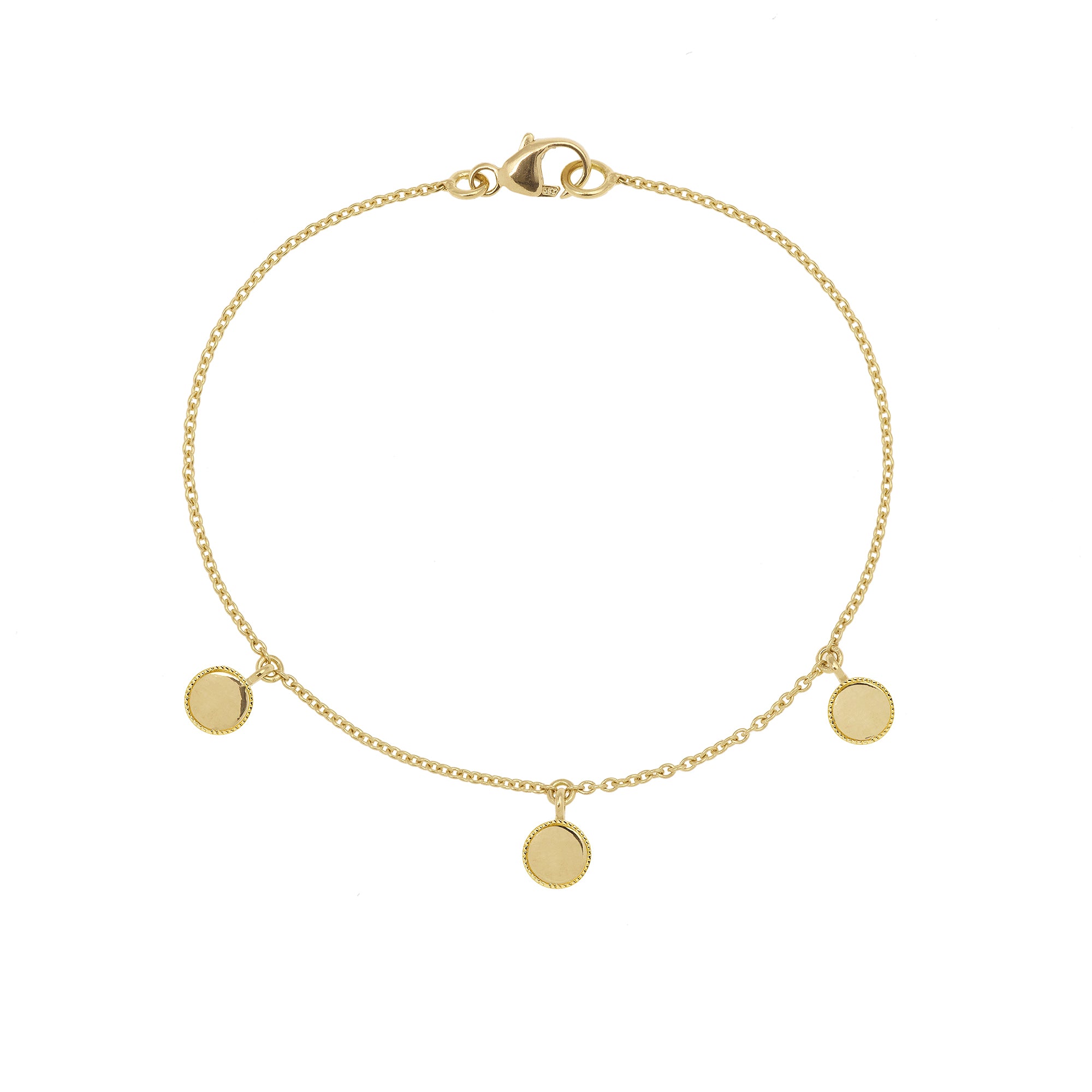 Milgrain Triple Mini Medal Bracelet