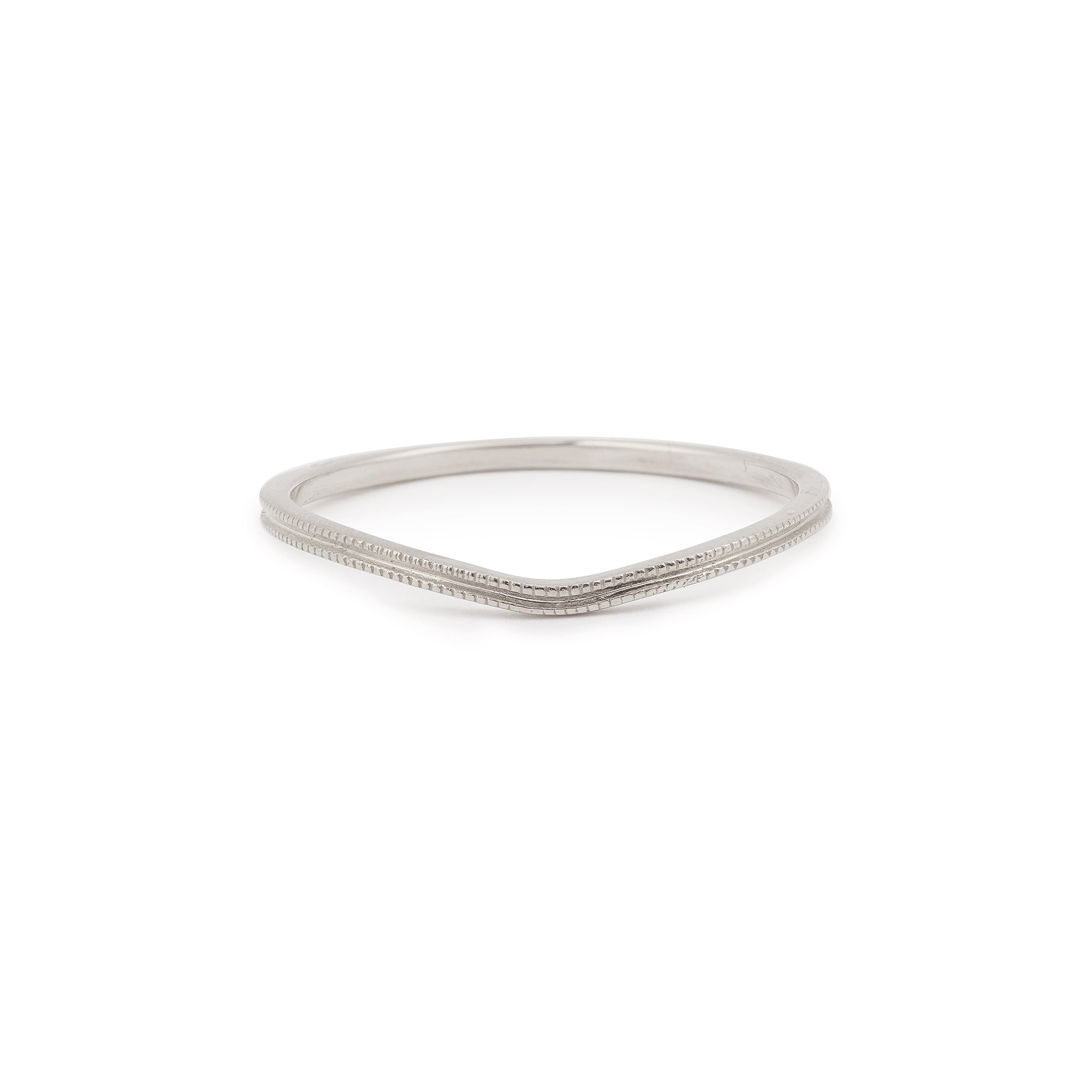 wedding band Wave double Milgrain