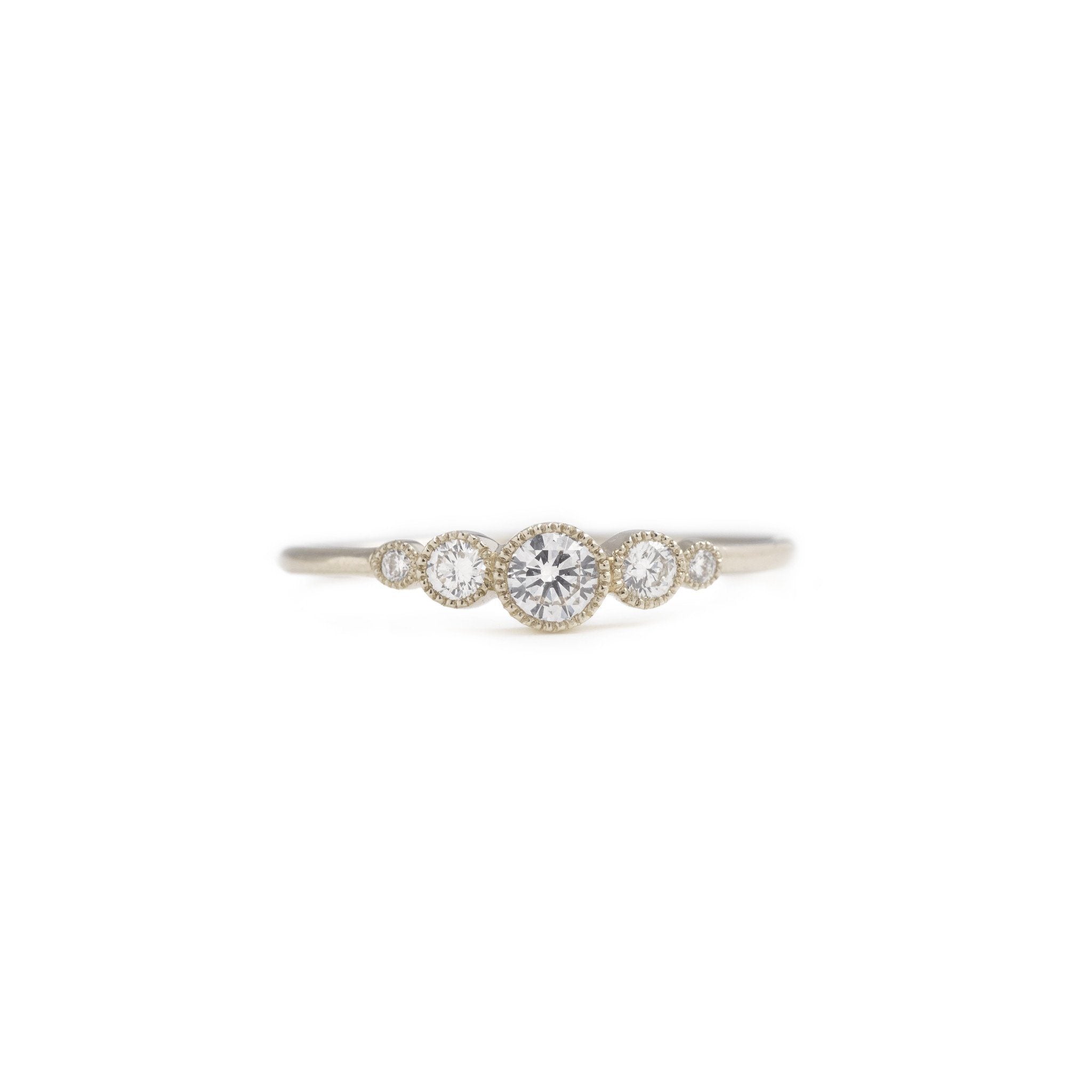 Ring - Petit Amour Céleste XL ring grey gold, designer's engagement ring, ring Myrtille Beck Paris