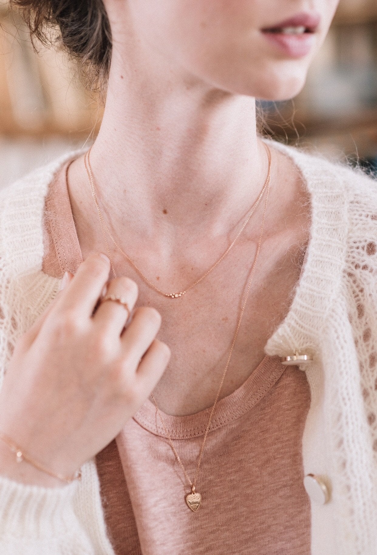 Necklace - Nebula Diamond rose goldNecklace , Myrtille Beckfine diamond necklace, wedding necklace, Myrtille Beck Paris, Designer necklace, gold and diamonds necklace