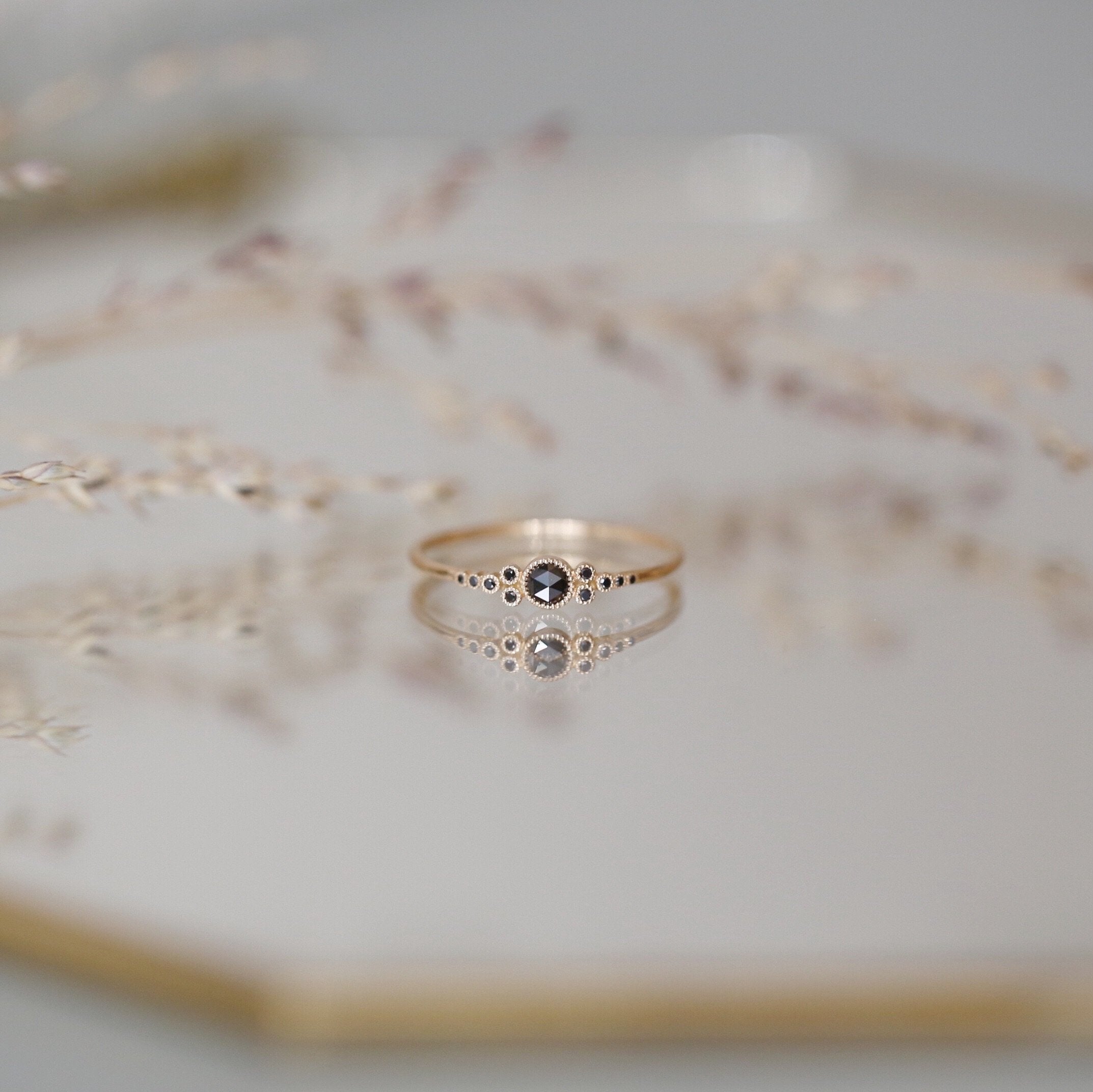 Ring - Ring Iris S Black Diamonds, Myrtille Beck, designer's engagement ring, vintage engagement ring
