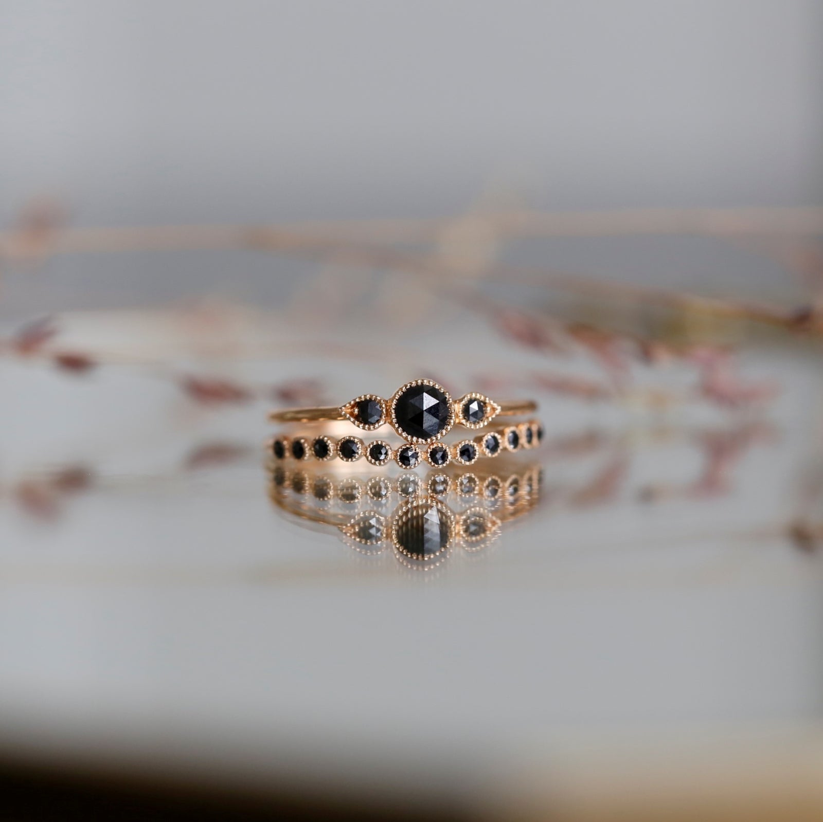 Bague Amour Céleste M Diamants noirs
