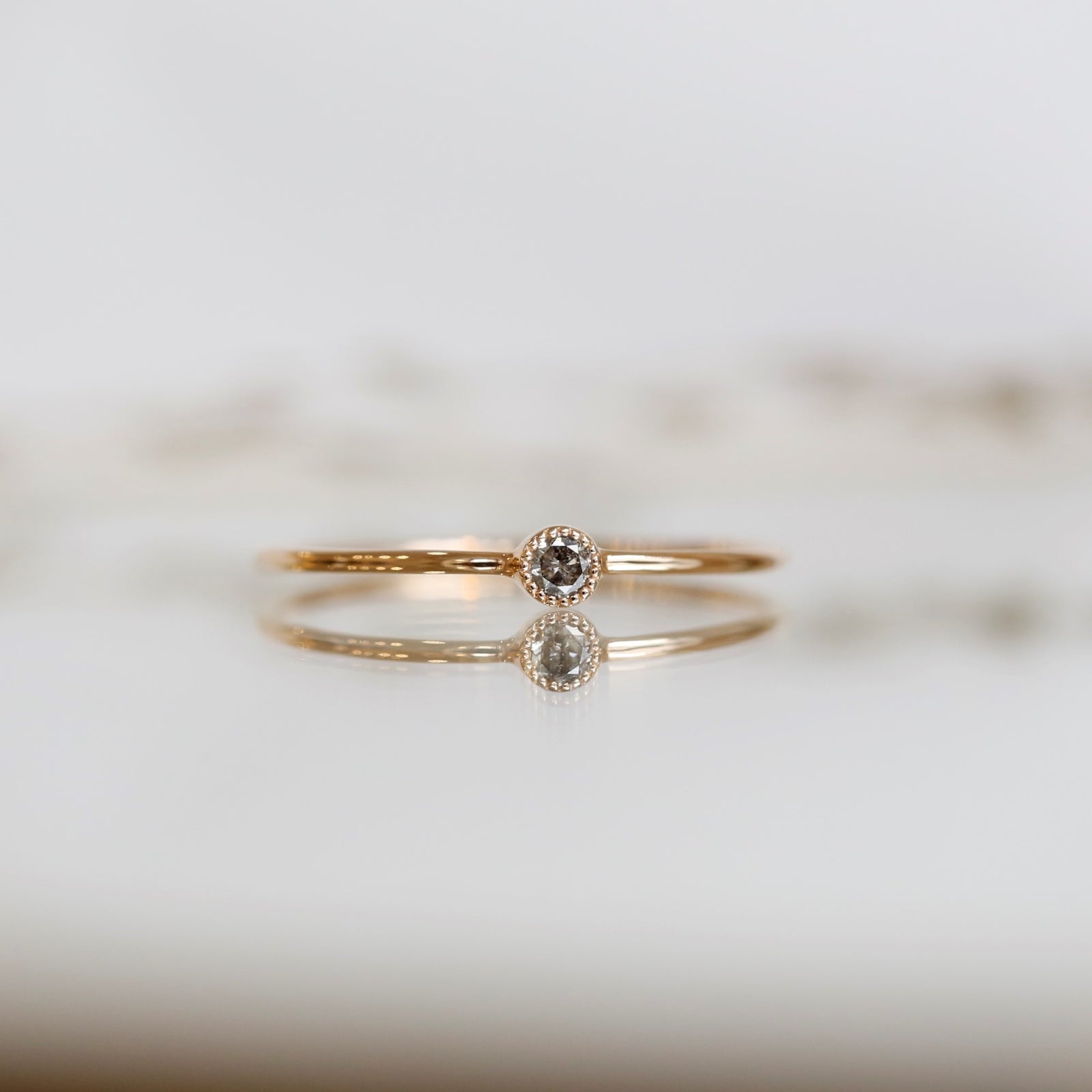 Solitaire Mini Love Ring S Diamant Salt & Pepper