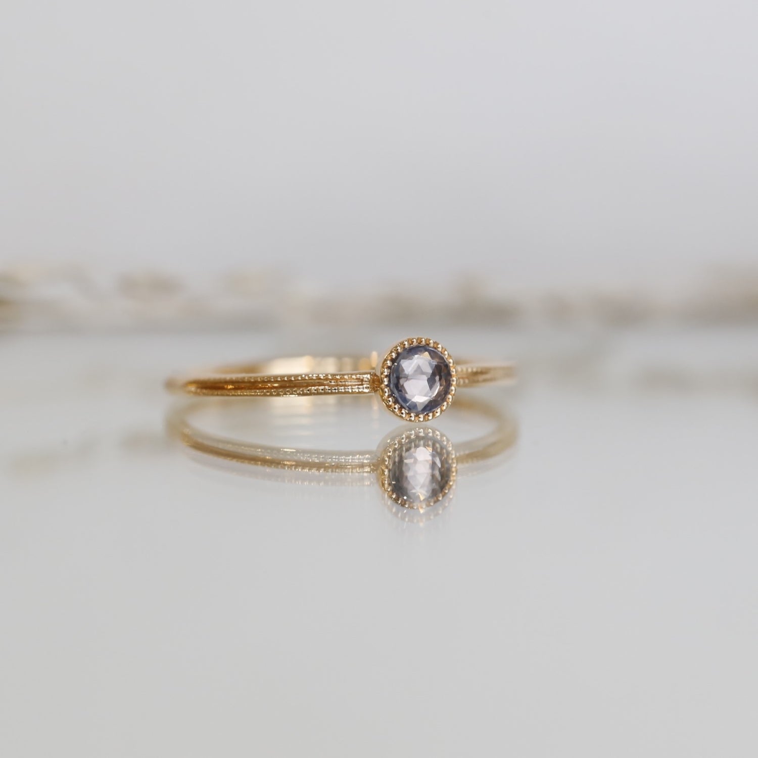 Solitaire Double Milgrain S Saphir Bleu - Archives