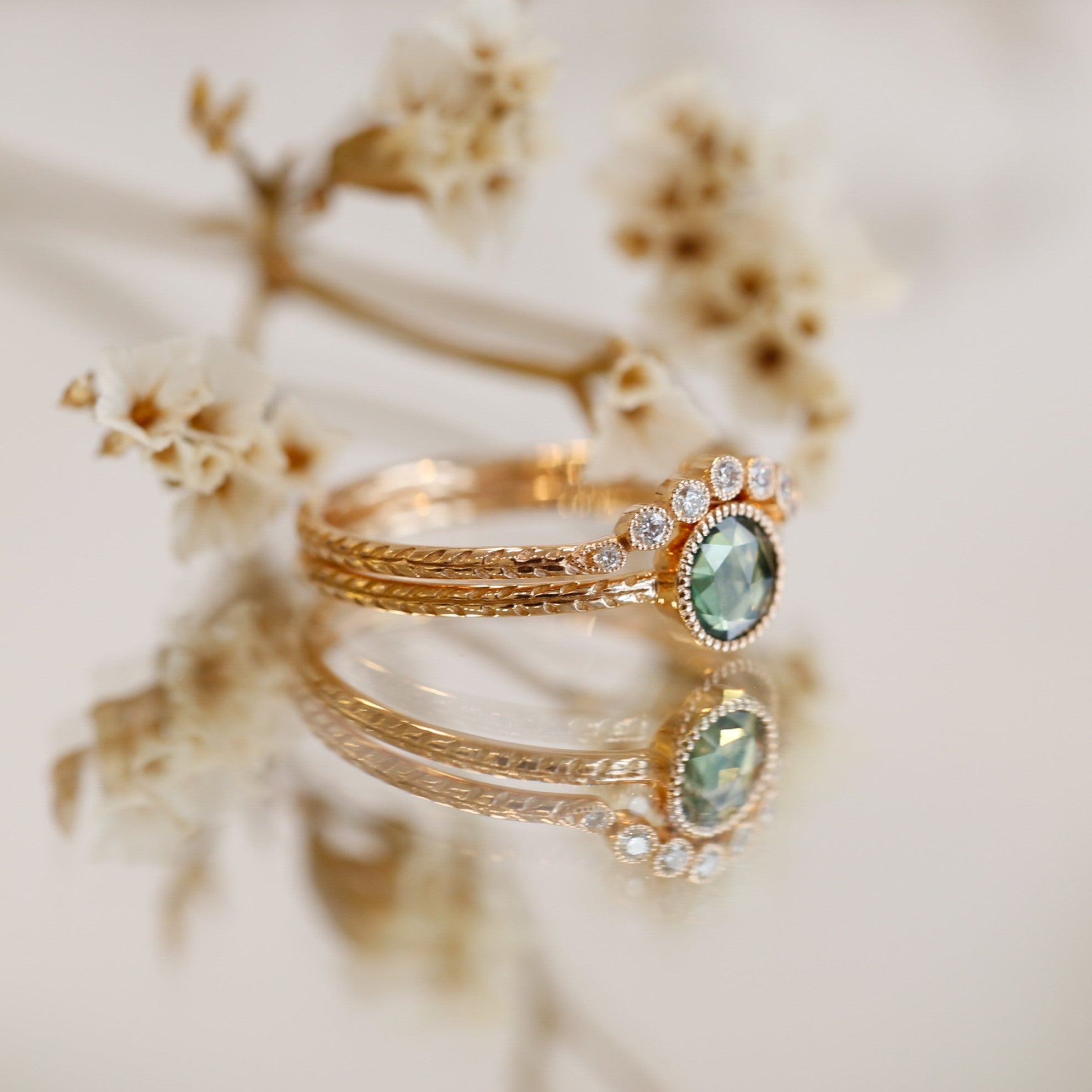 Bague Cybèle L Saphir vert