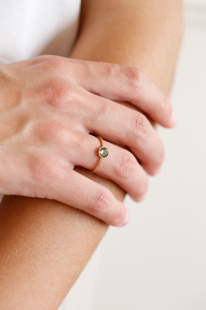 Bague Cybèle L Saphir vert