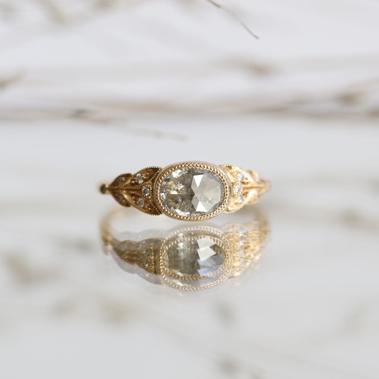 Pièce Unique Feuillage diamant ovale Salt & Pepper