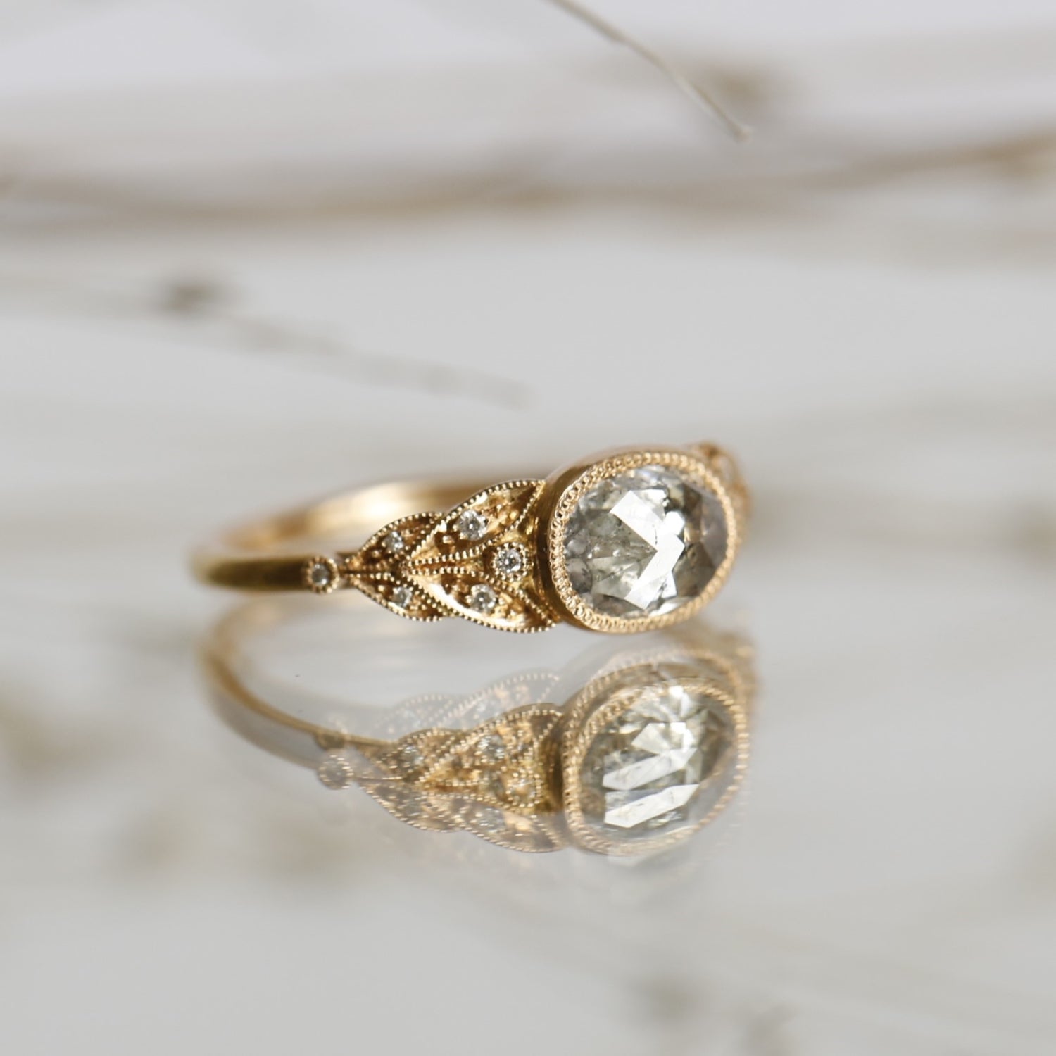 Pièce Unique Feuillage diamant ovale Salt & Pepper