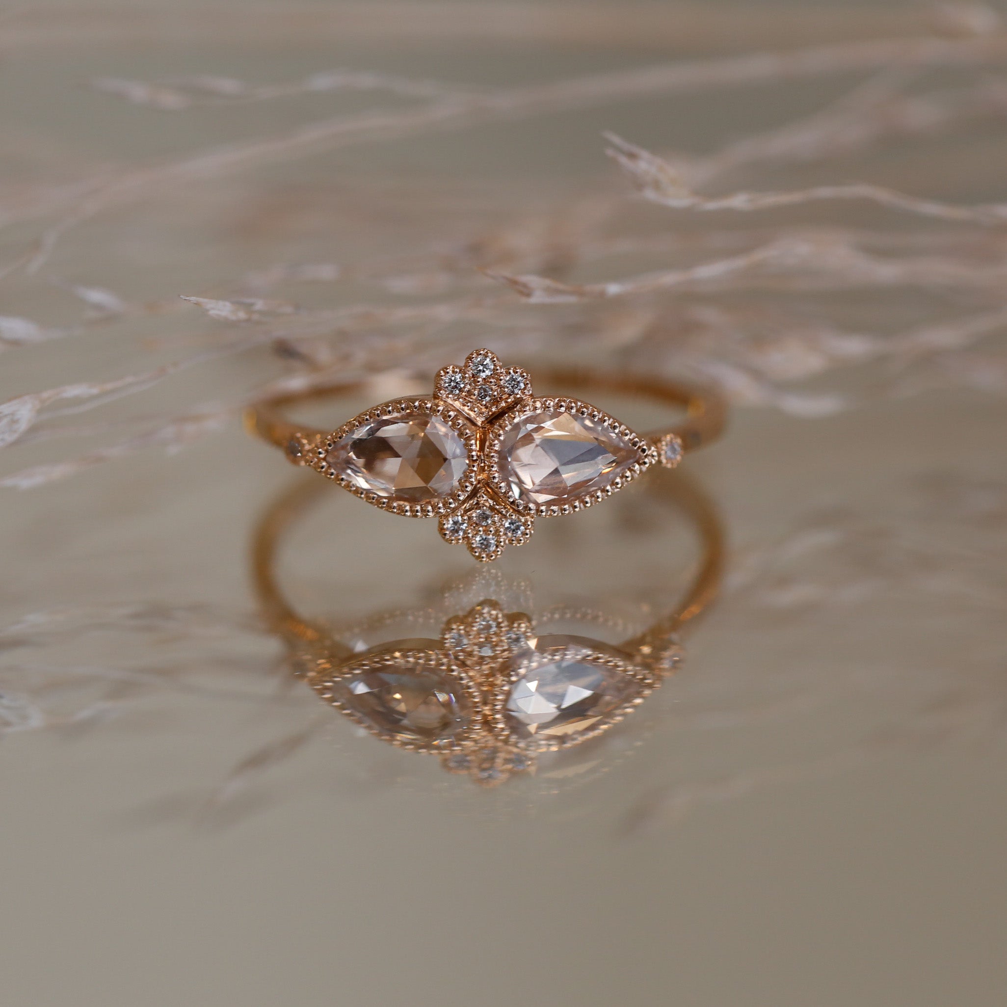 Bague Âmes Soeurs Saphirs blancs et Diamants