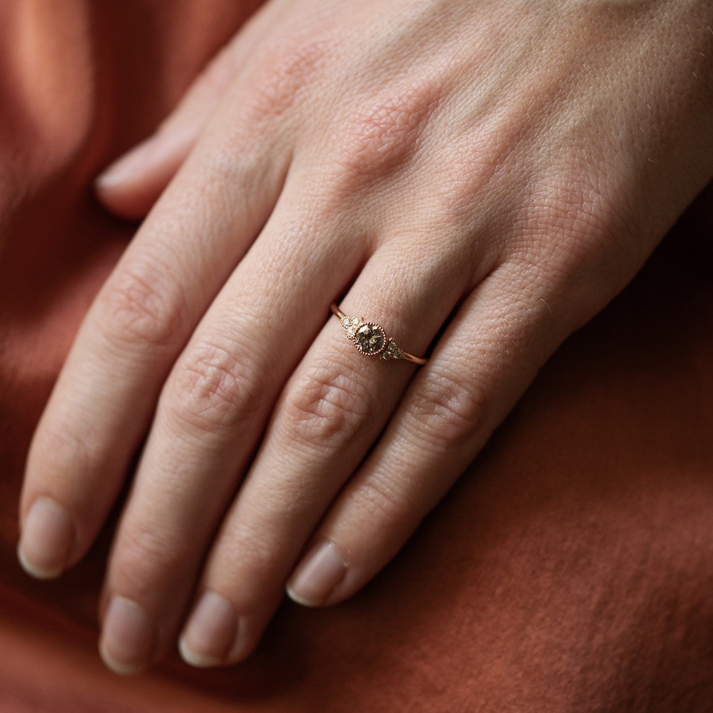 Bague Flora L Diamant Salt & Pepper